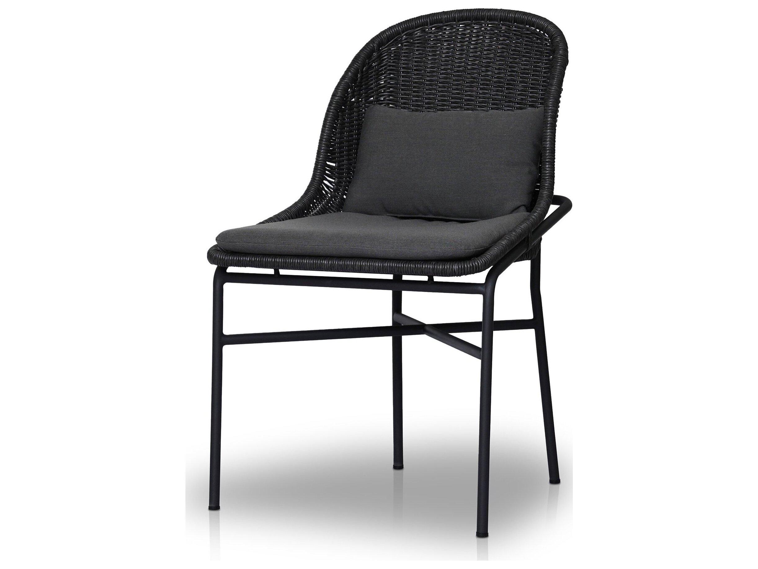 Four Hands Outdoor Grass Roots Wrought Iron Cushion Dining Chair