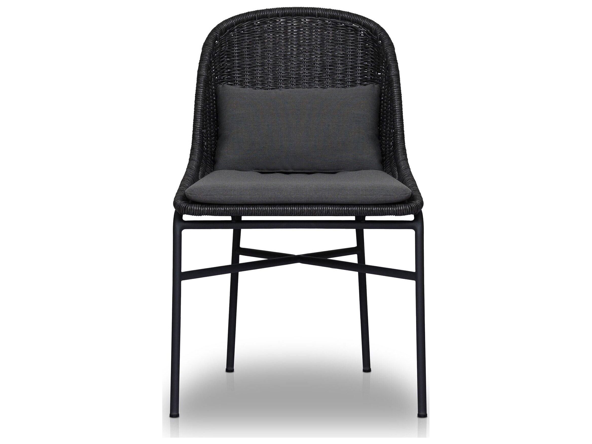 Four Hands Outdoor Grass Roots Wrought Iron Cushion Dining Chair