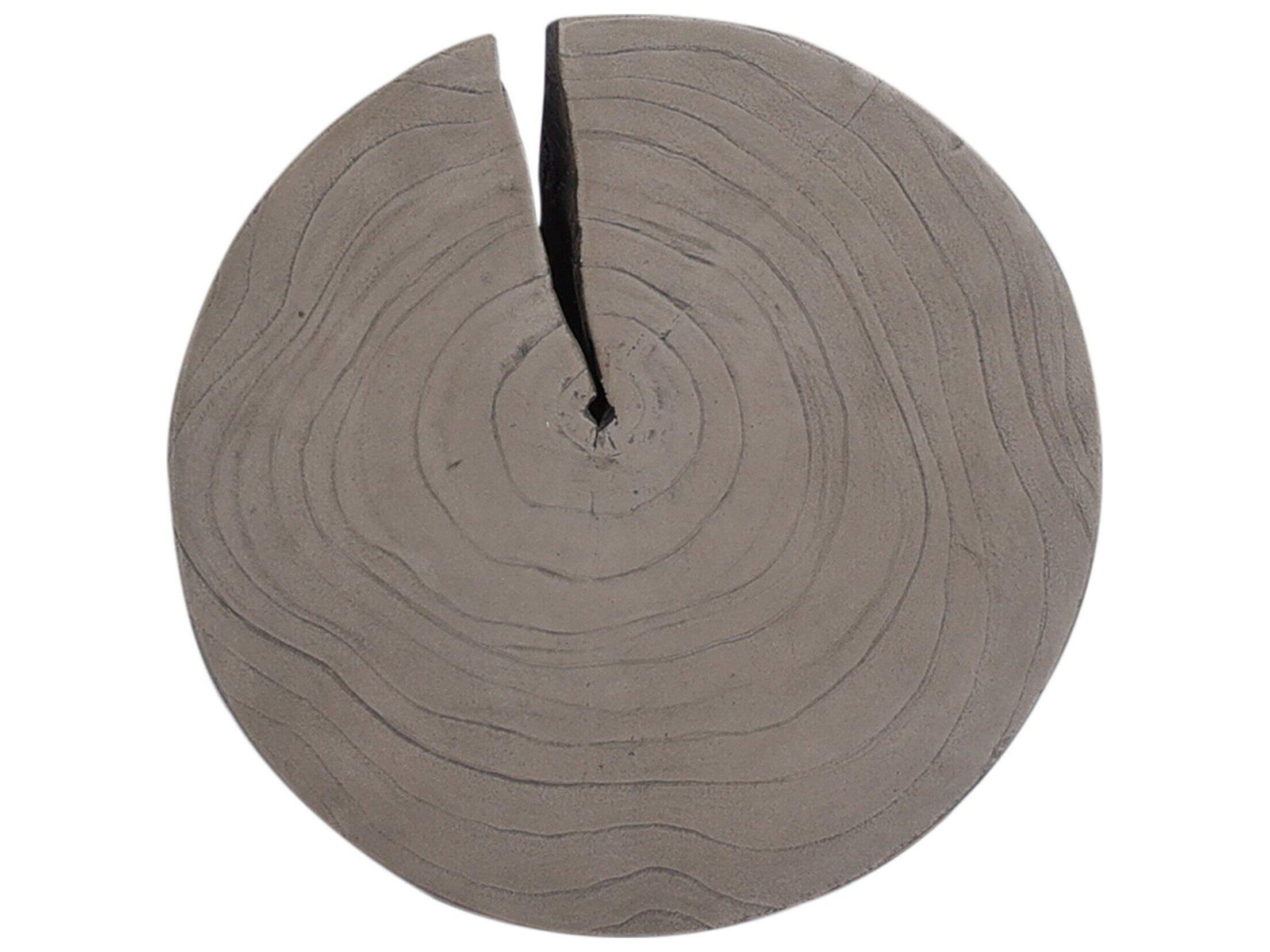 Four Hands Outdoor Grass Roots Weathered Grey Teak Round End Table