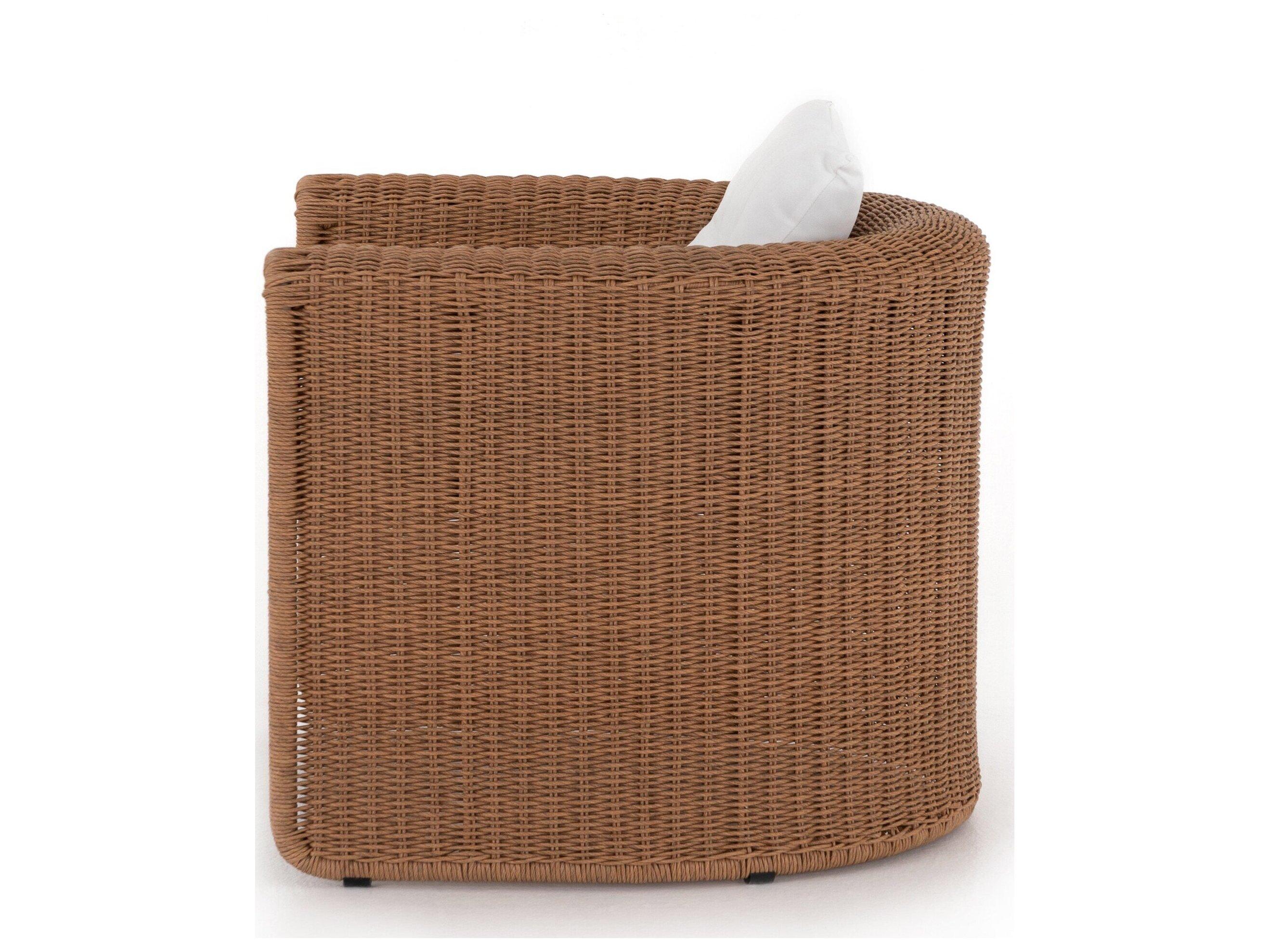 Four Hands Outdoor Grass Roots Vintage Natural Lounge Chair with Stinson White Cushion