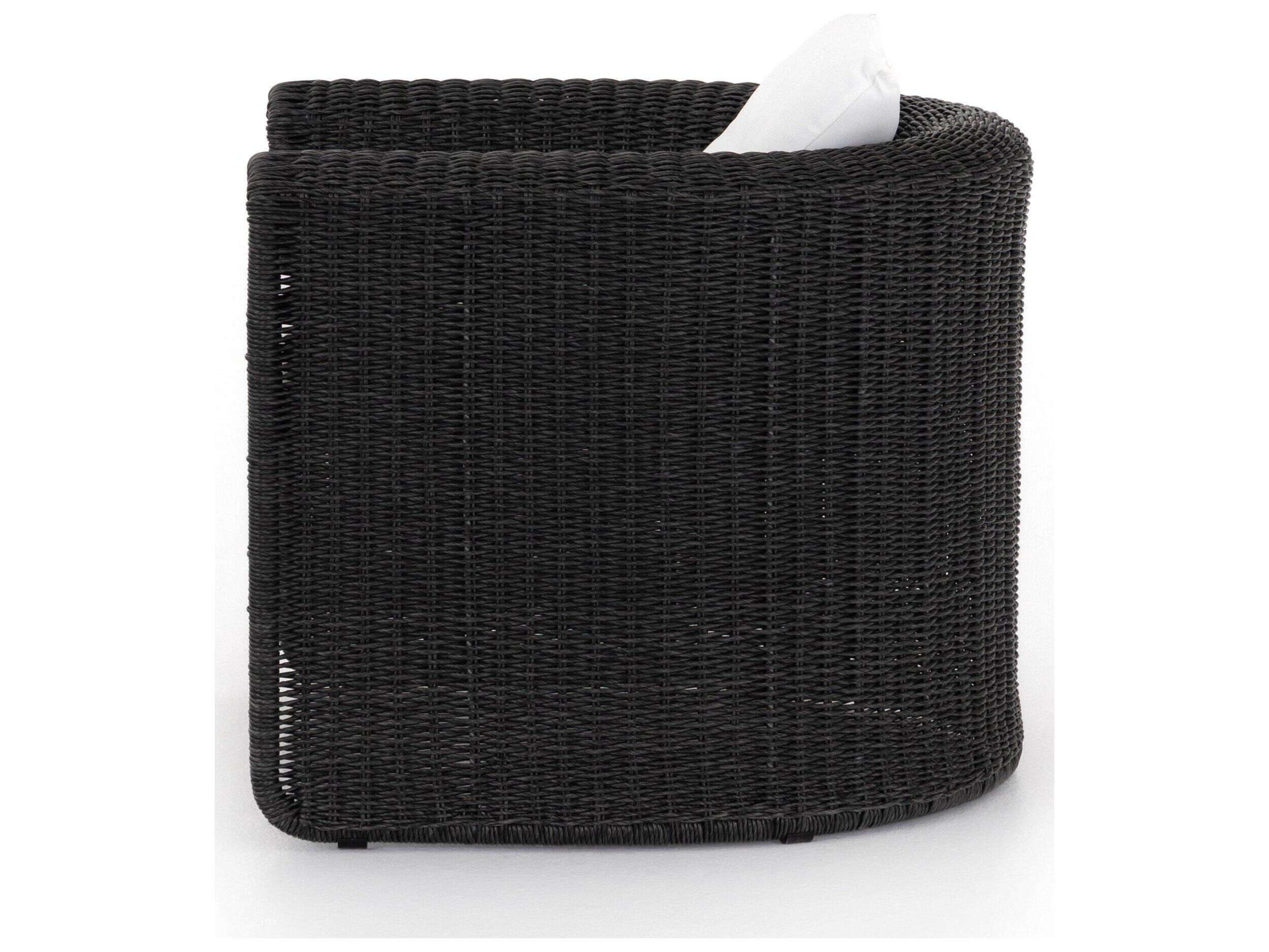 Four Hands Outdoor Grass Roots Vintage Coal Lounge Chair with Stinson White Cushion