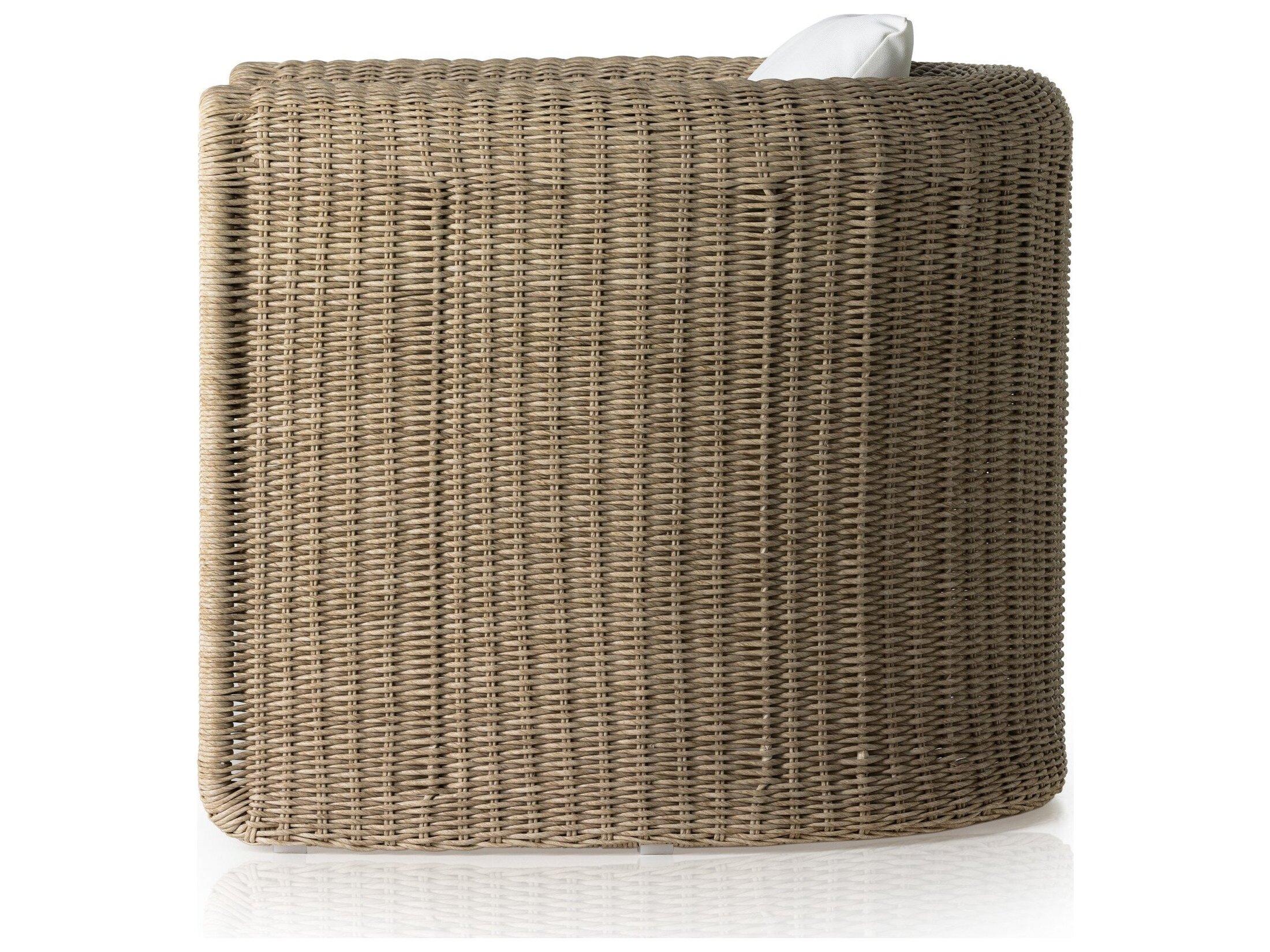 Four Hands Outdoor Grass Roots Vintage White Lounge Chair with Stinson White Cushion