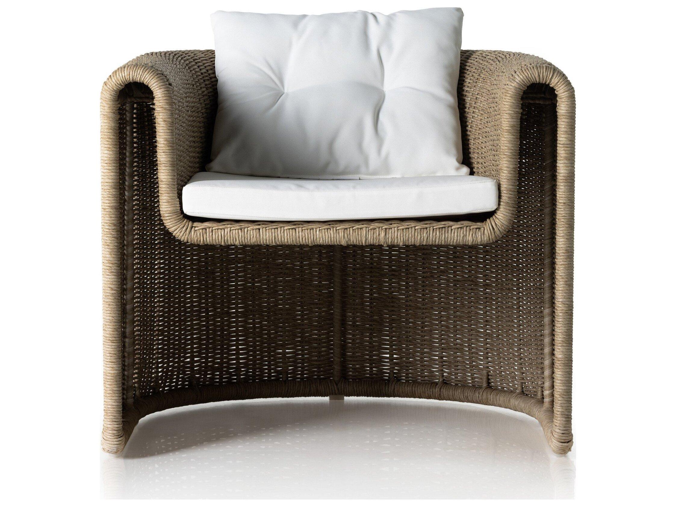 Four Hands Outdoor Grass Roots Vintage White Lounge Chair with Stinson White Cushion