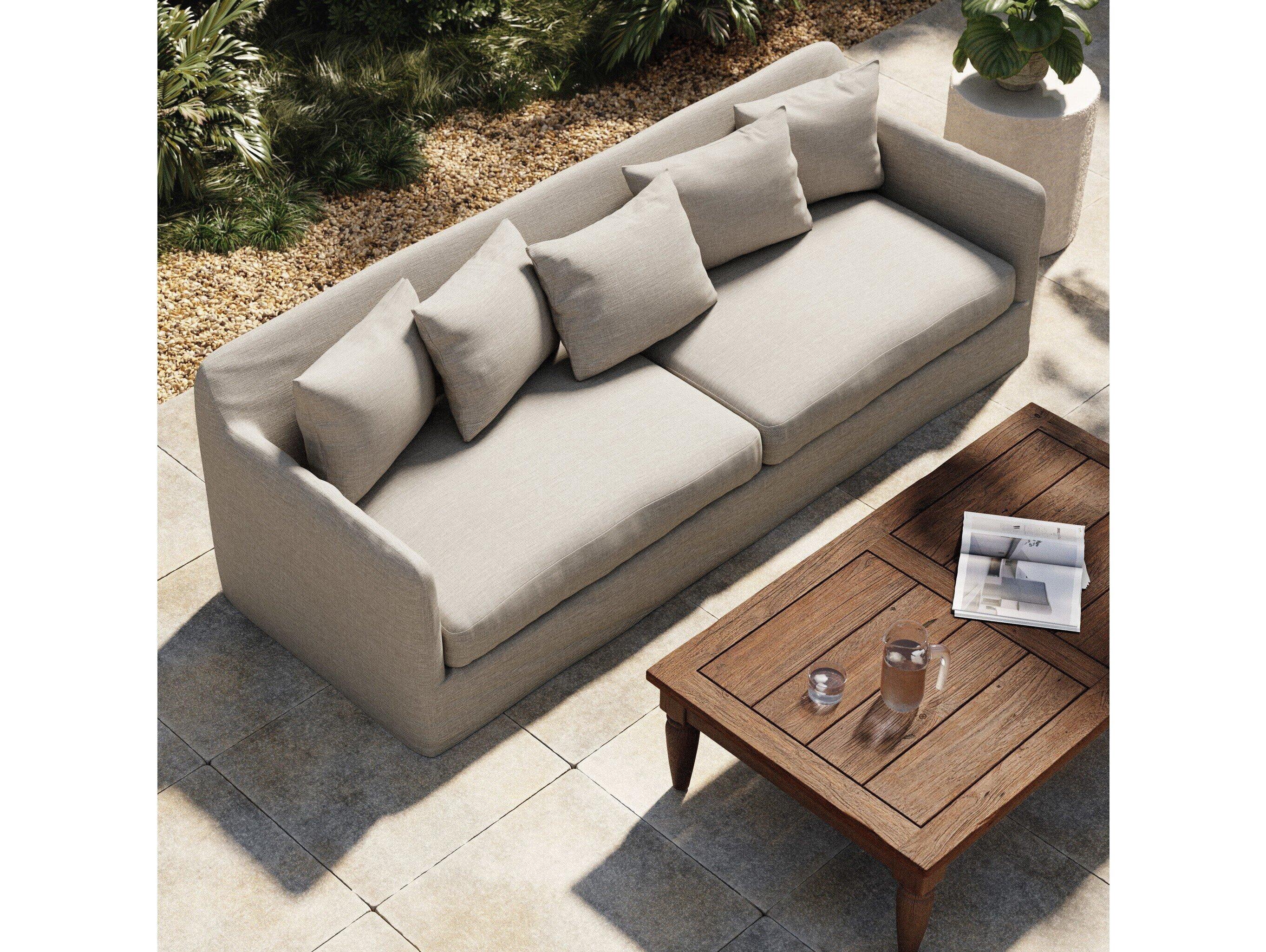 Four Hands Outdoor Solano Stone Grey Sofa