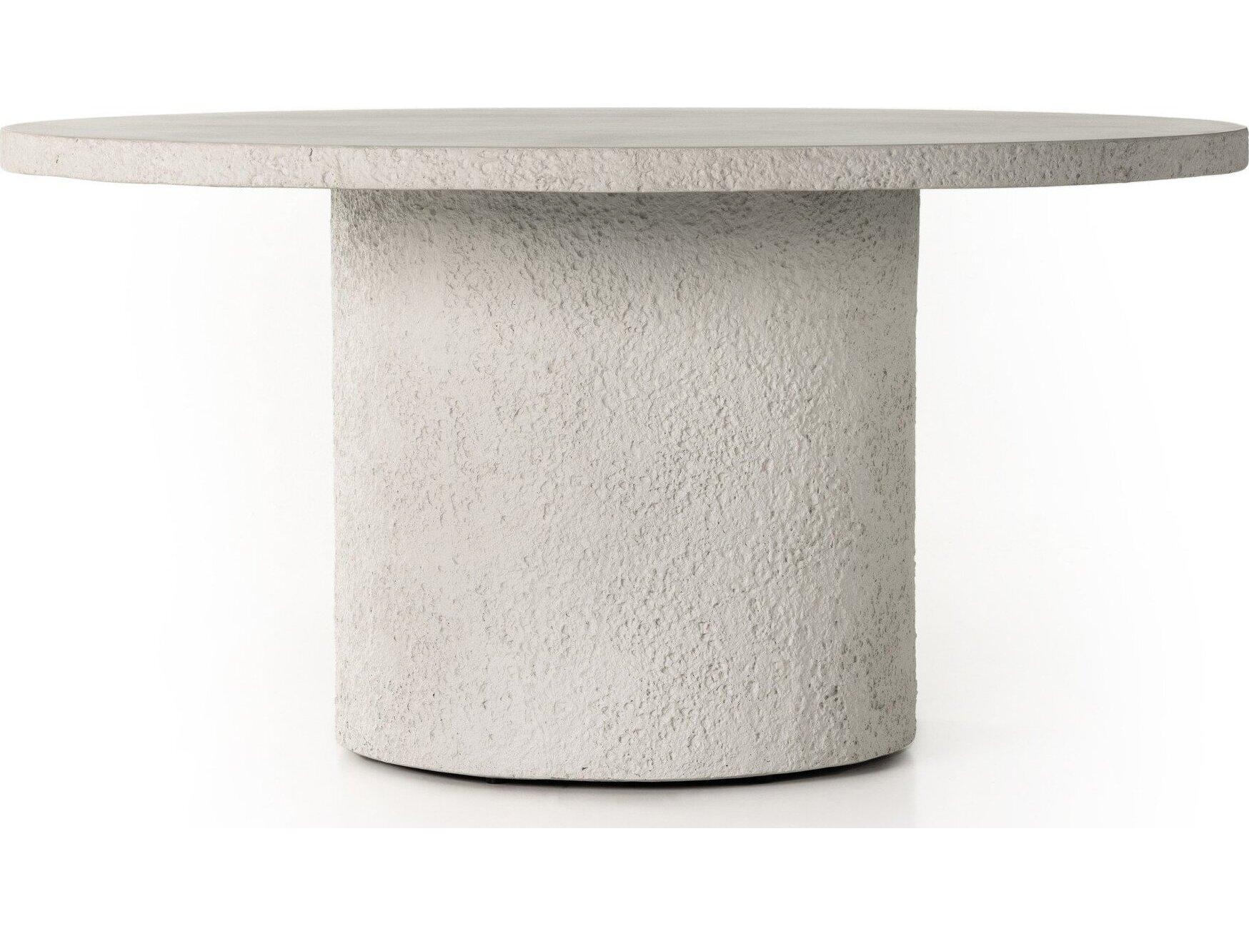 Four Hands Outdoor Constantine White Matte Concrete 60" Round Dining Table