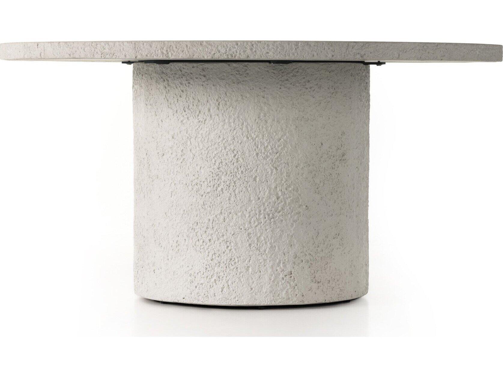 Four Hands Outdoor Constantine White Matte Concrete 60" Round Dining Table