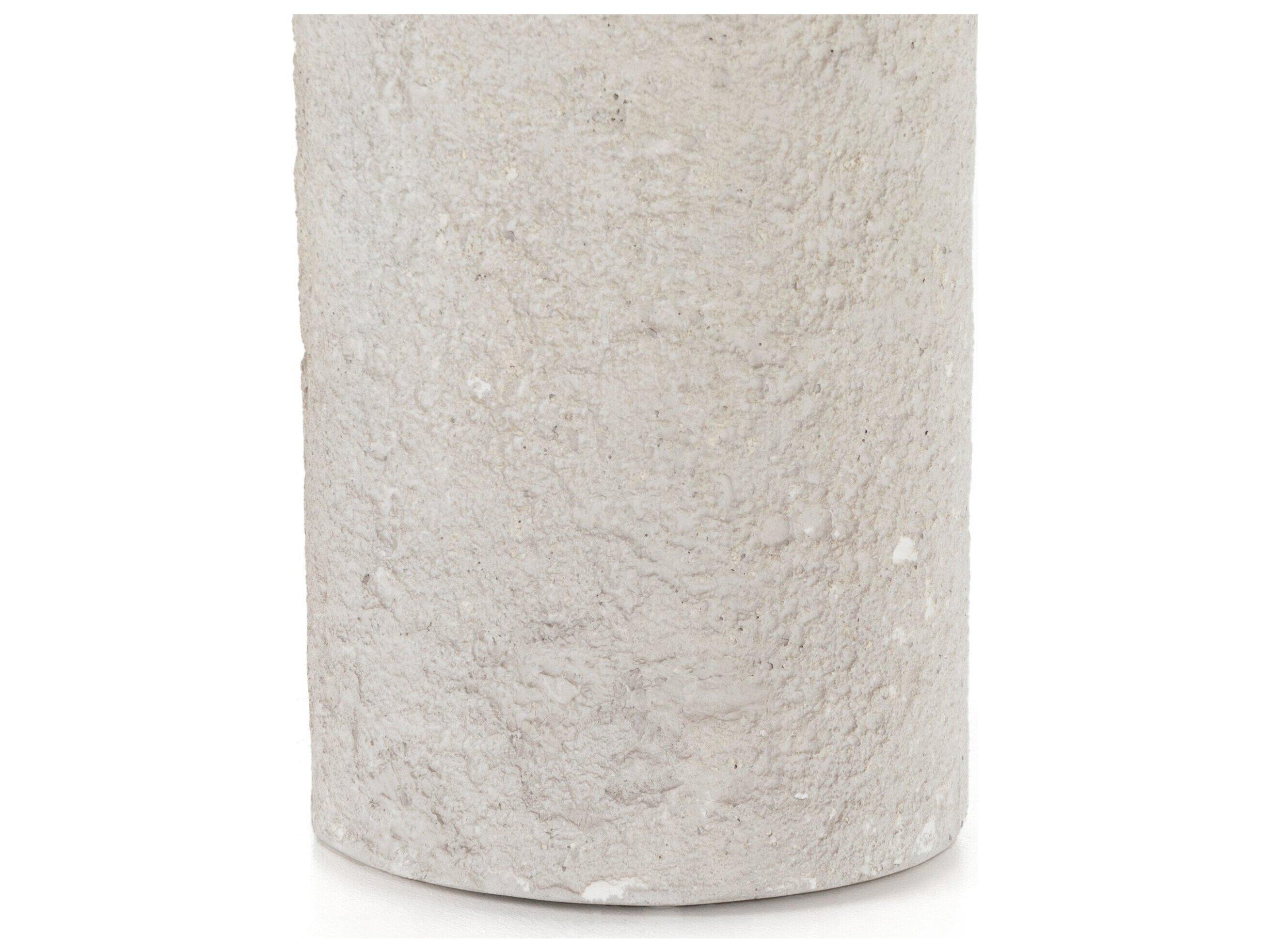 Four Hands Outdoor Constantine Blanc White / Matte White Concrete Round End Table