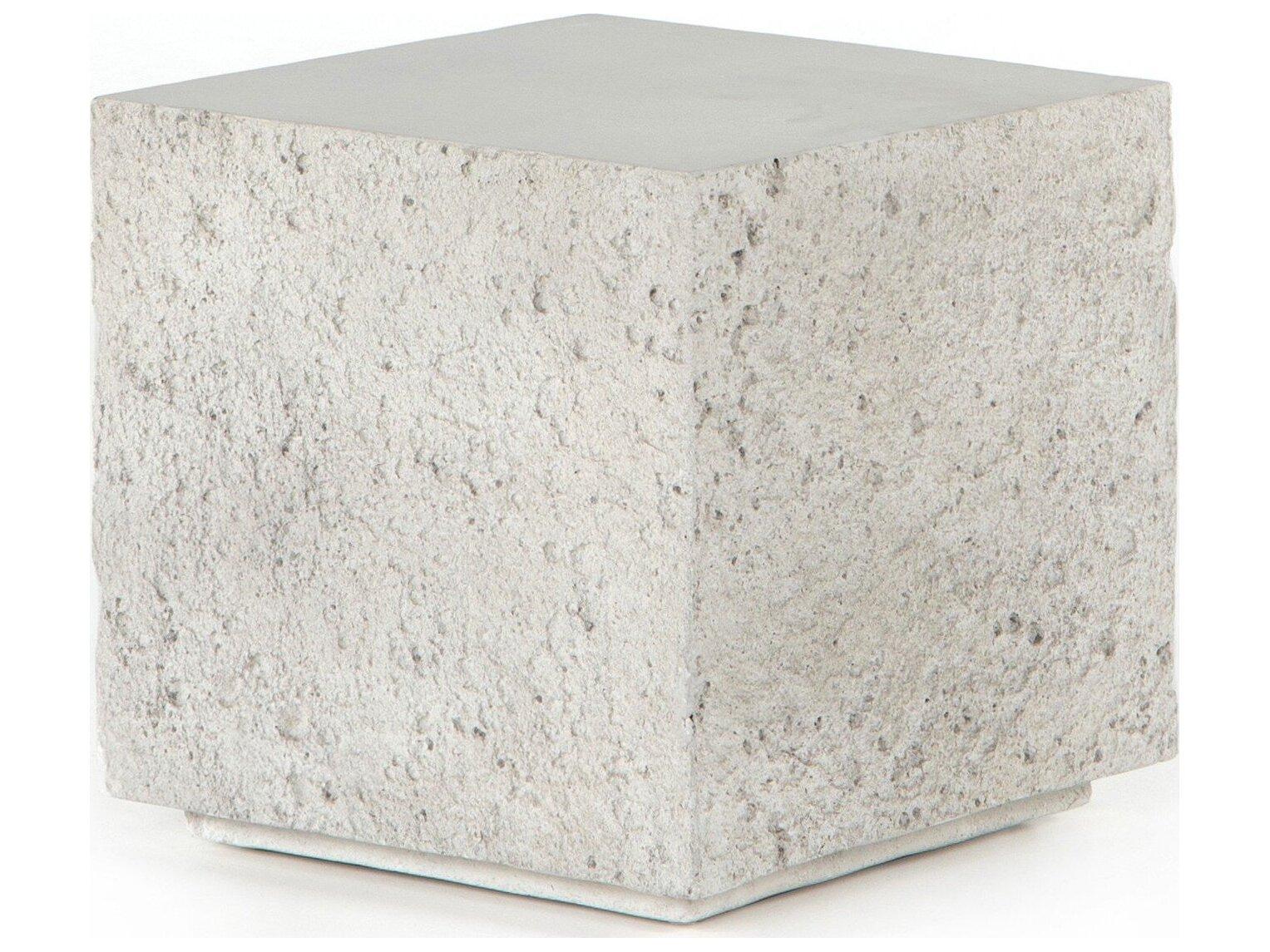 Four Hands Outdoor Constantine Blanc White / Matte White Concrete Square End Table