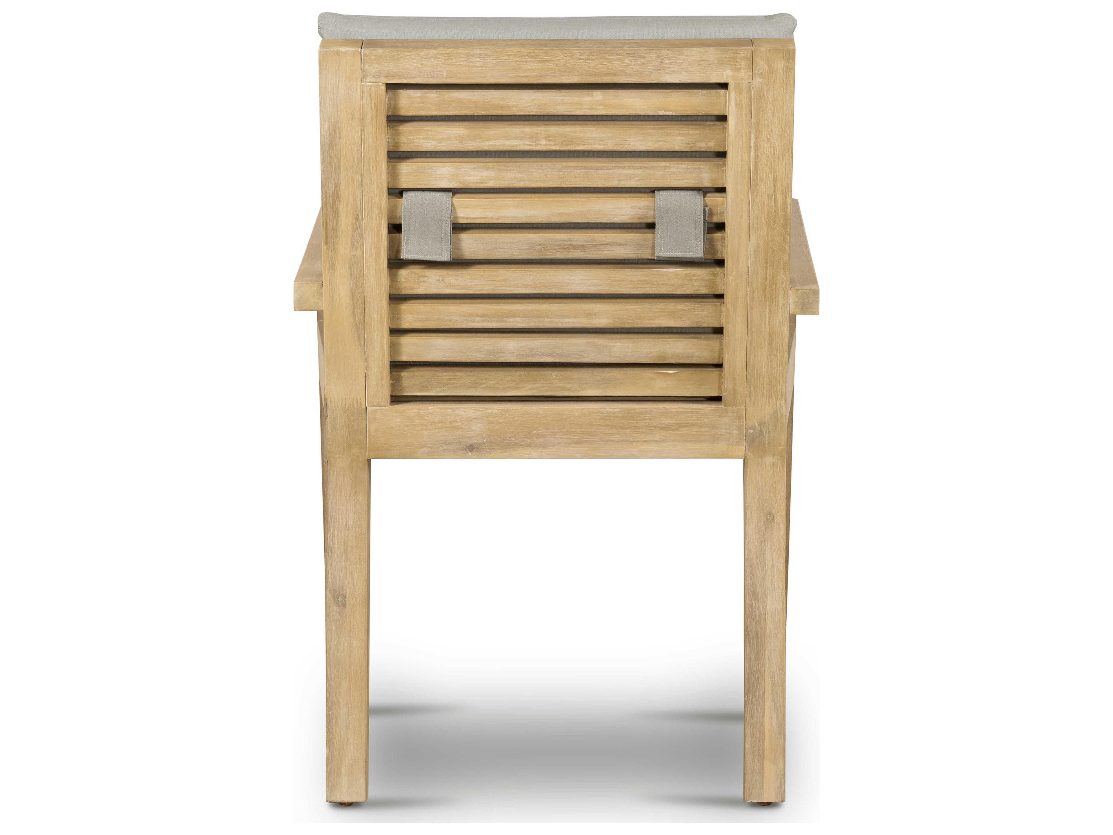 Luxecor Globetrotter Outdoor Royal Taupe / Natural Acacia Arm Dining Chair