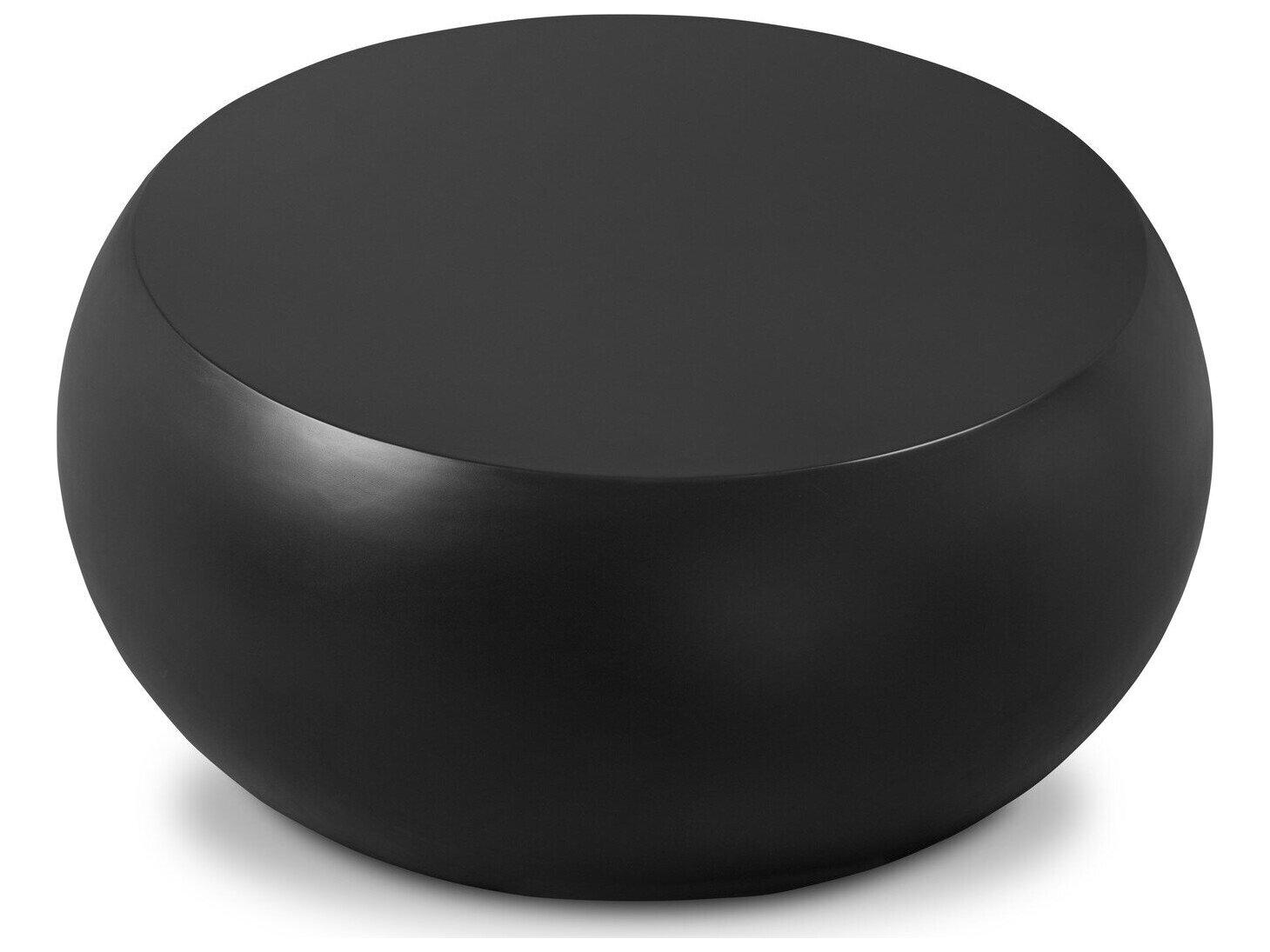 Four Hands Outdoor Thayer Black Concrete Round Coffee Table