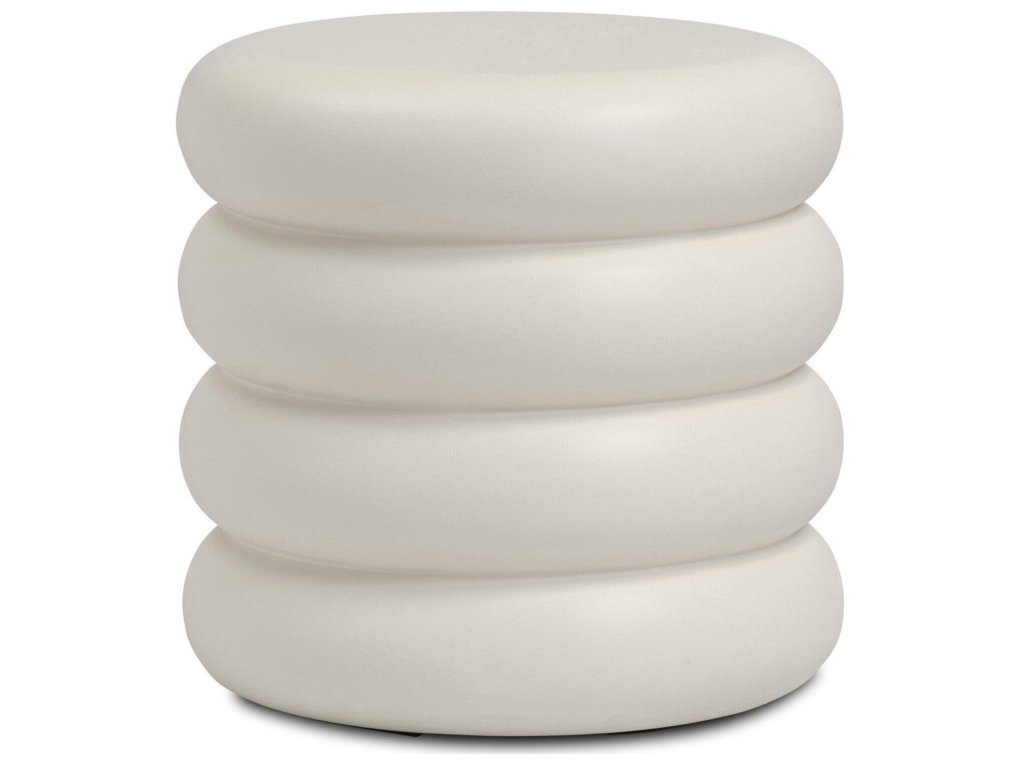 Four Hands Outdoor Thayer Ivory Clay Concrete Round End Table