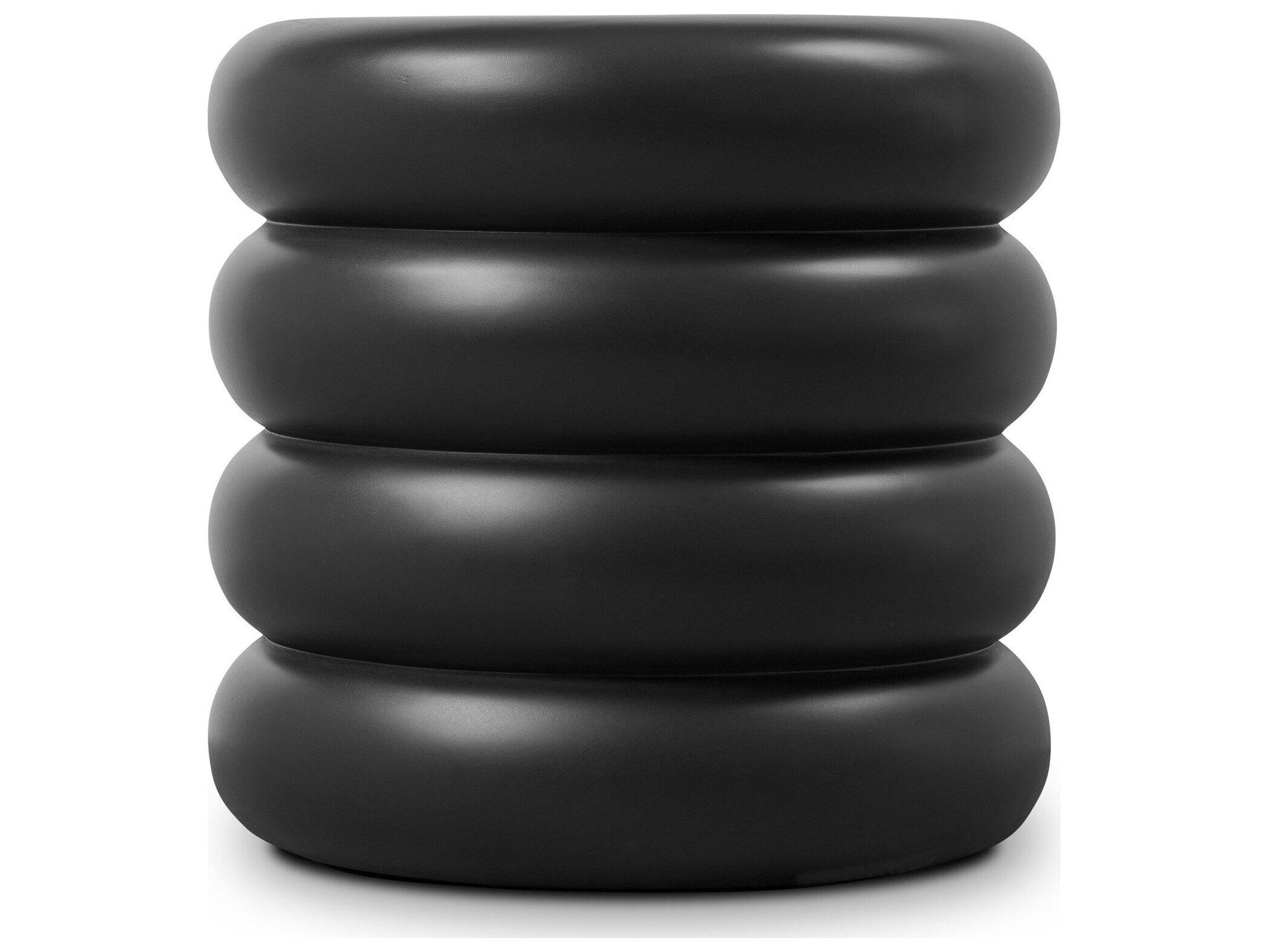 Four Hands Outdoor Thayer Black Concrete Round End Table