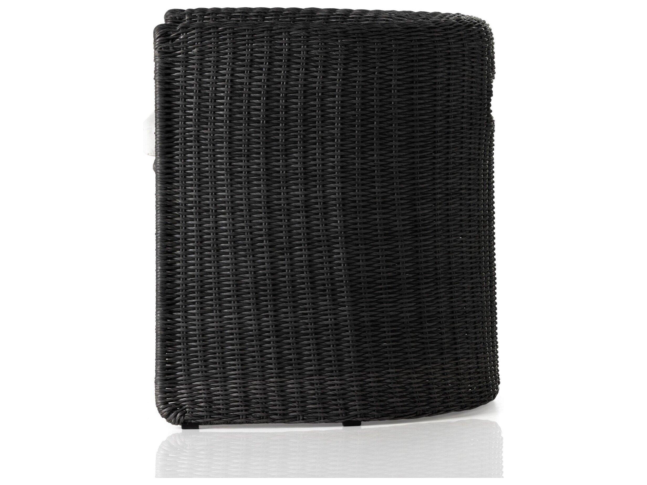 Four Hands Outdoor Grass Roots Vintage Coal Dining Chair with Stinson White Cushion