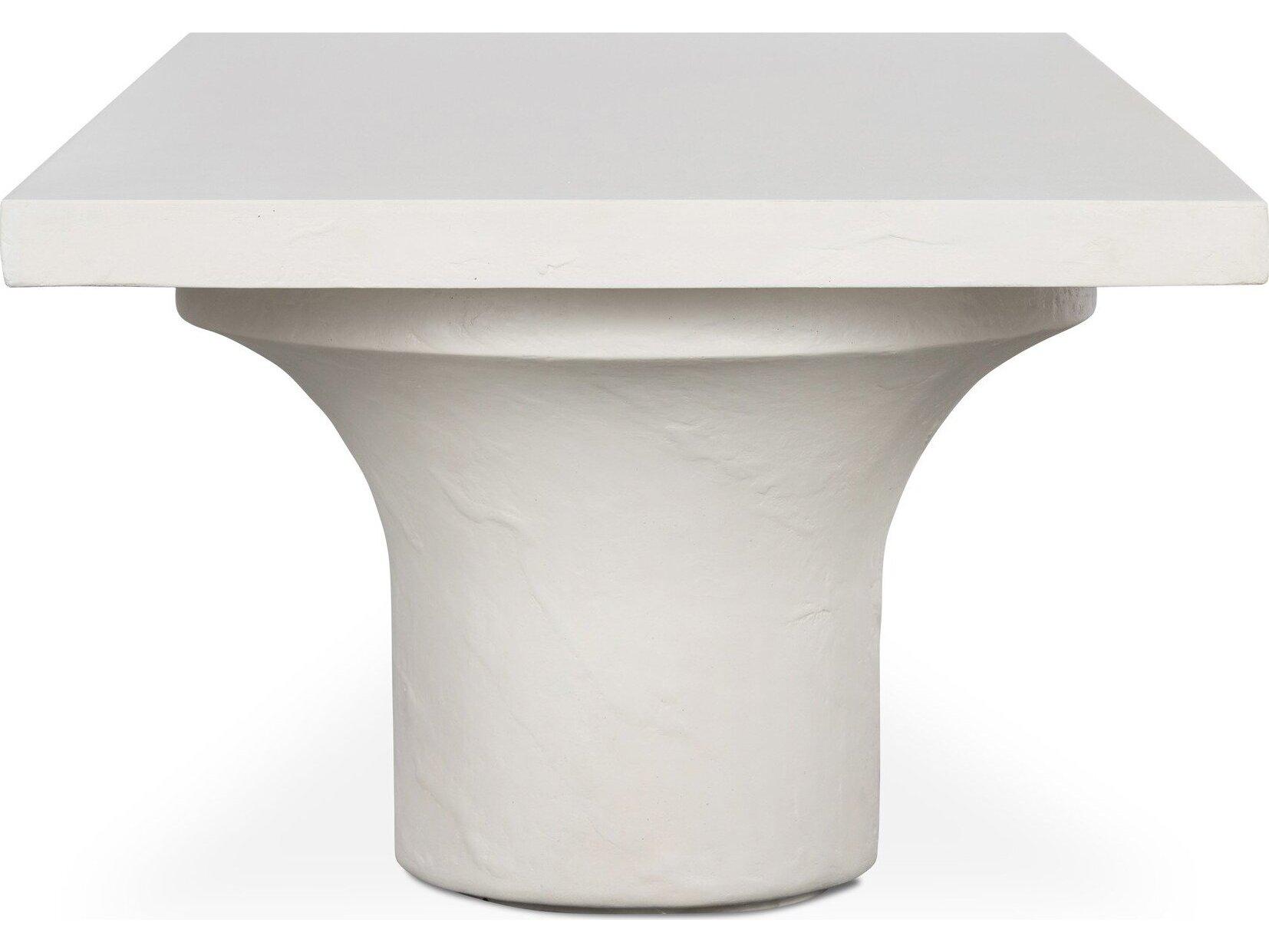 Four Hands Outdoor Constantine White Concrete Rectangular Coffee Table