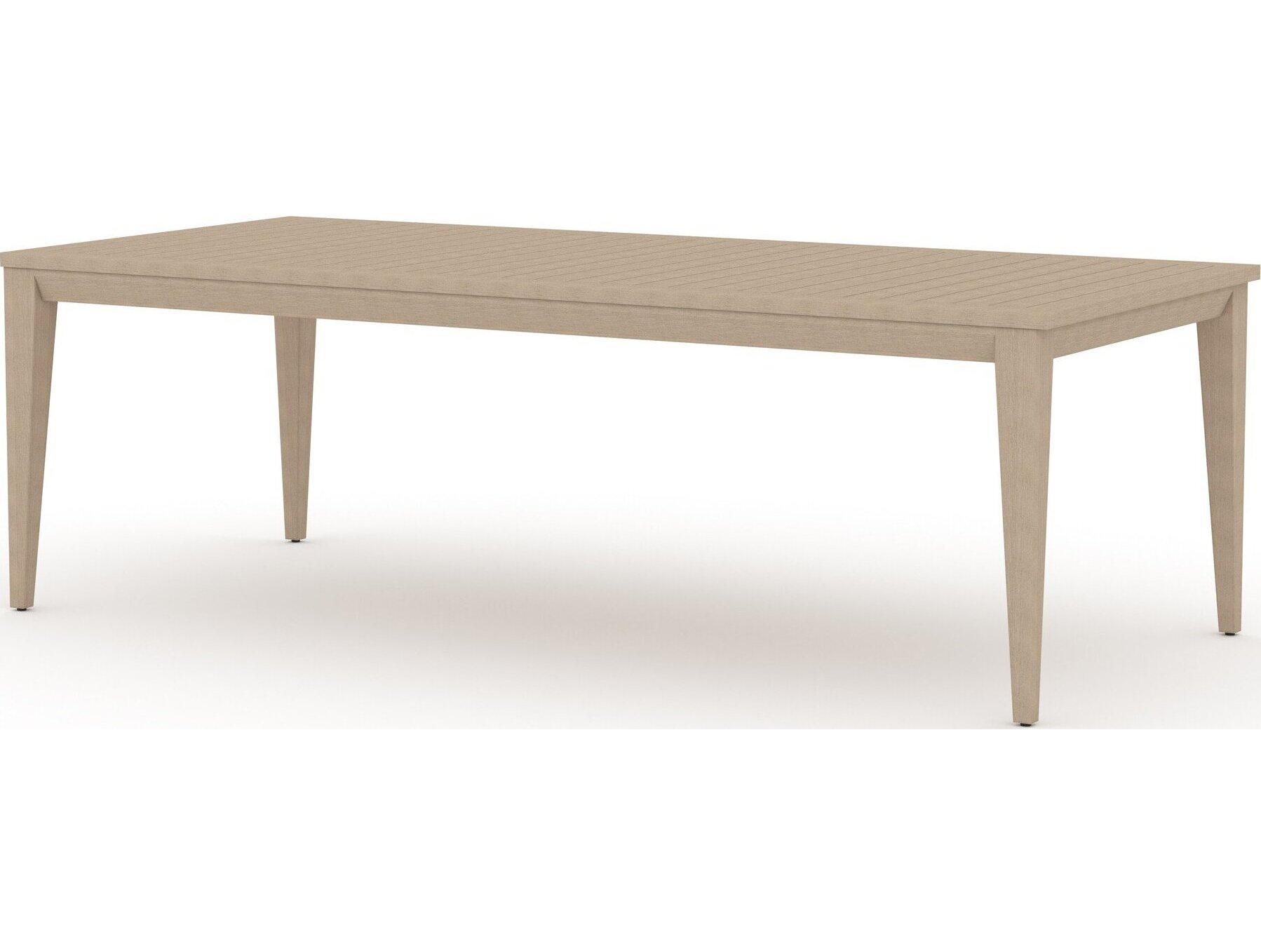 Four Hands Outdoor Solano Washed Brown Teak Rectangular Dining Table