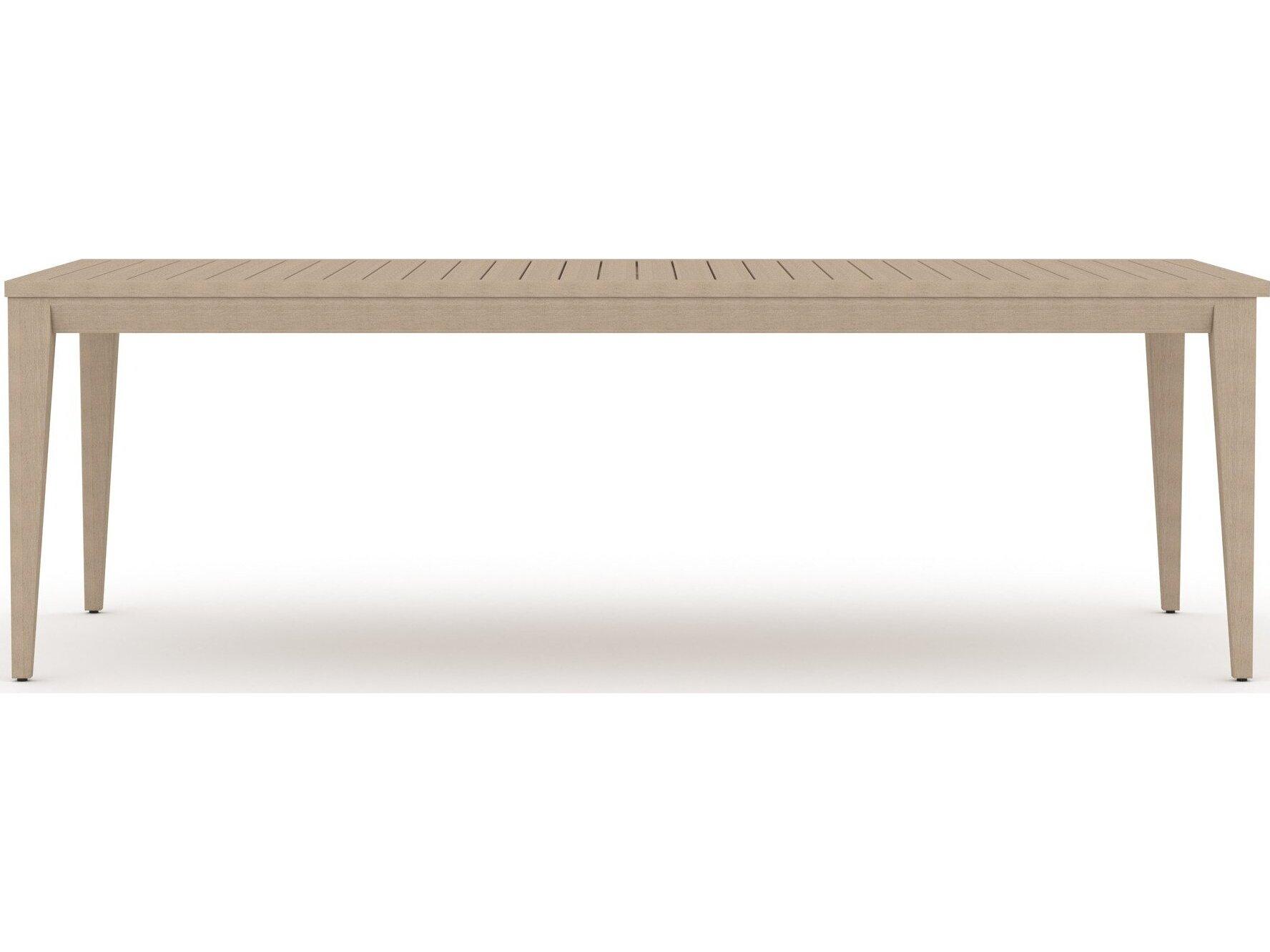 Four Hands Outdoor Solano Washed Brown Teak Rectangular Dining Table