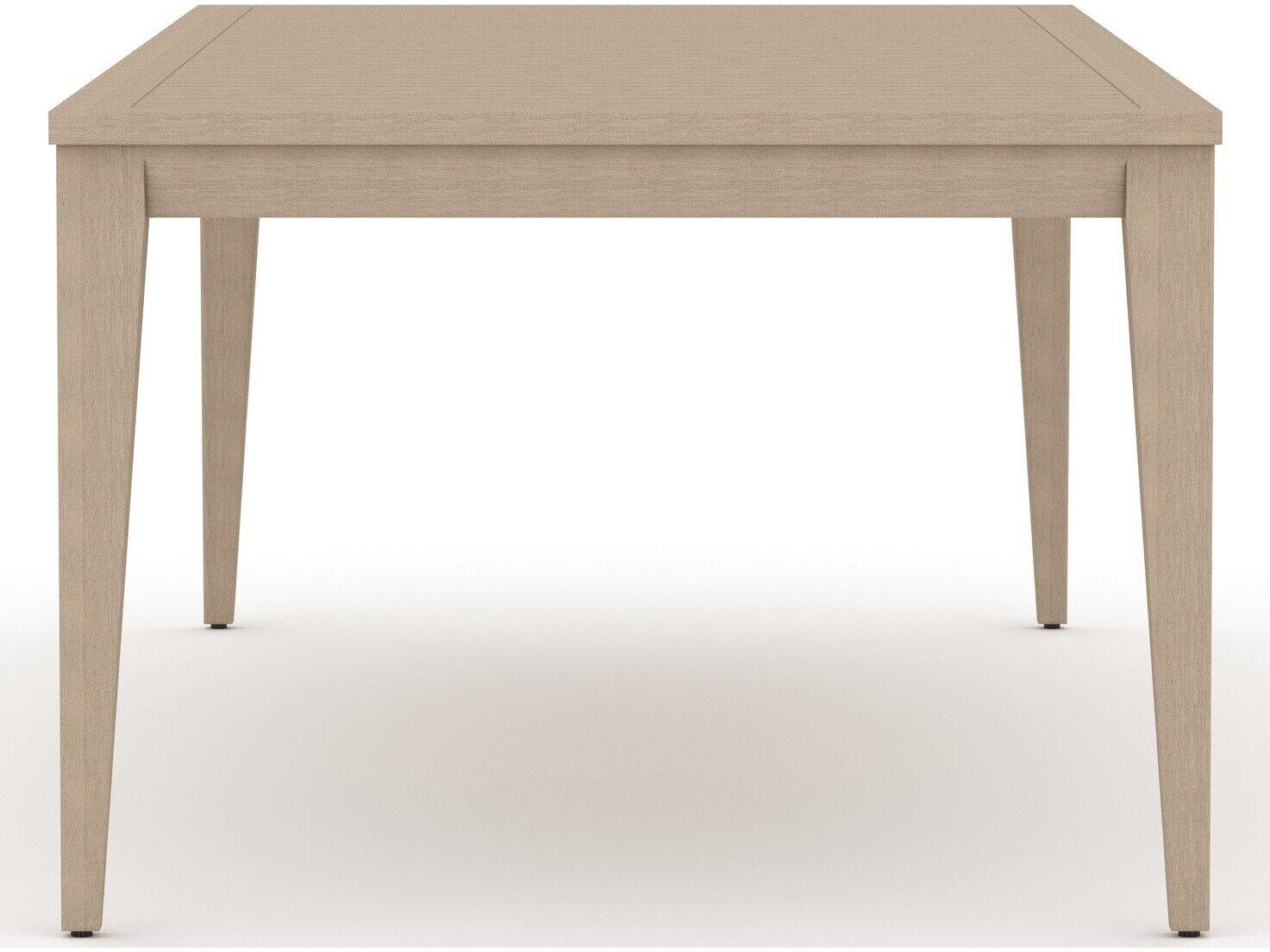 Four Hands Outdoor Solano Washed Brown Teak Rectangular Dining Table