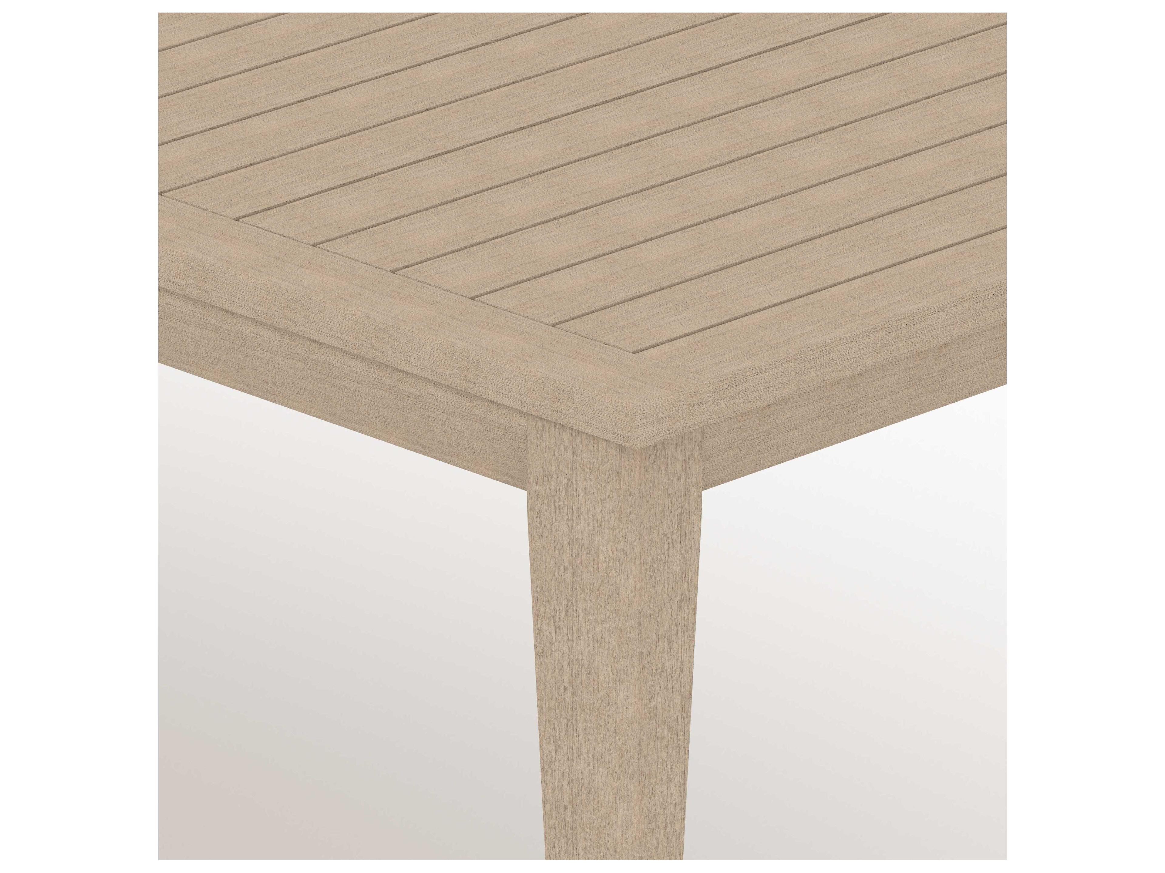 Four Hands Outdoor Solano Washed Brown Teak Rectangular Dining Table