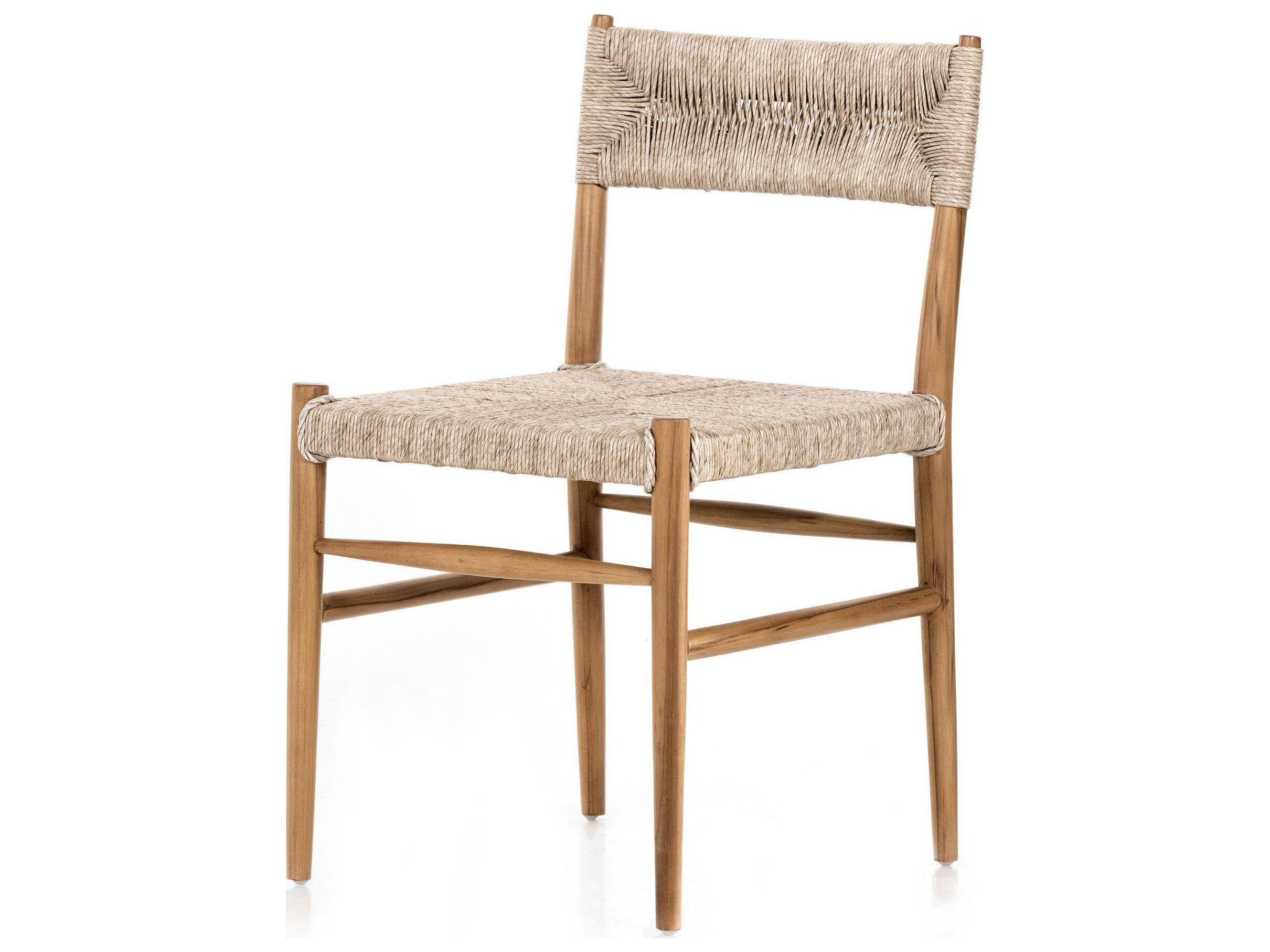 Four Hands Outdoor Grass Roots Lomas Natural Teak Rope Dining Side Chair