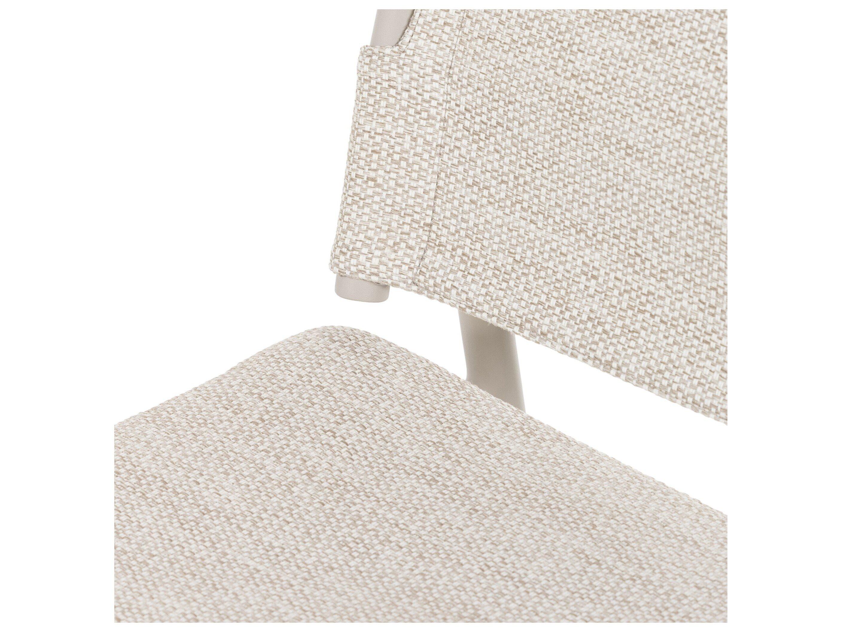 Luxecor Globetrotter Outdoor Dove Taupe Aluminum / Ivory Rope Dining Chair with Faye Sand Cushion