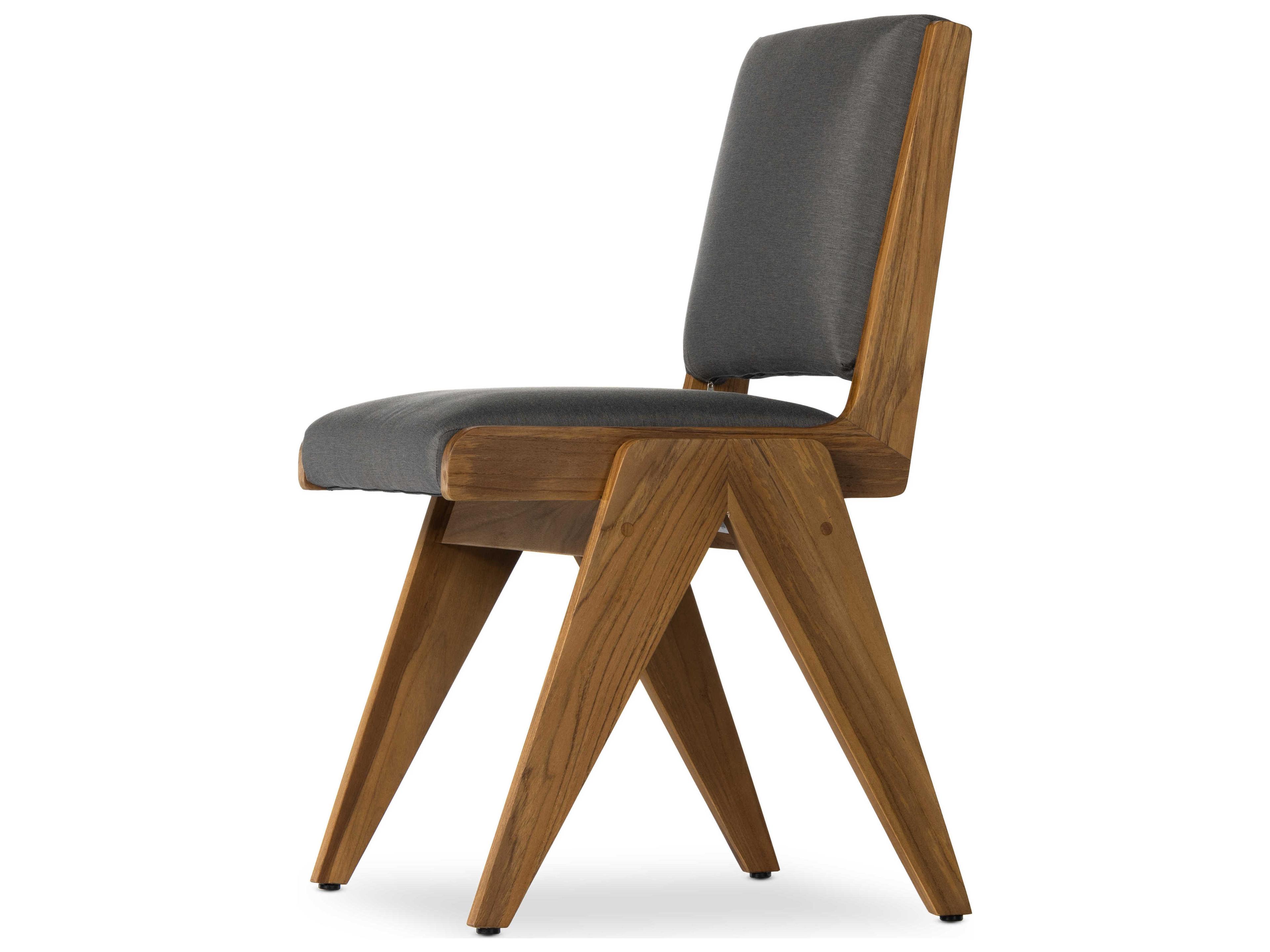 Luxecor Globetrotter Outdoor Charcoal / Natural Teak Side Dining Chair