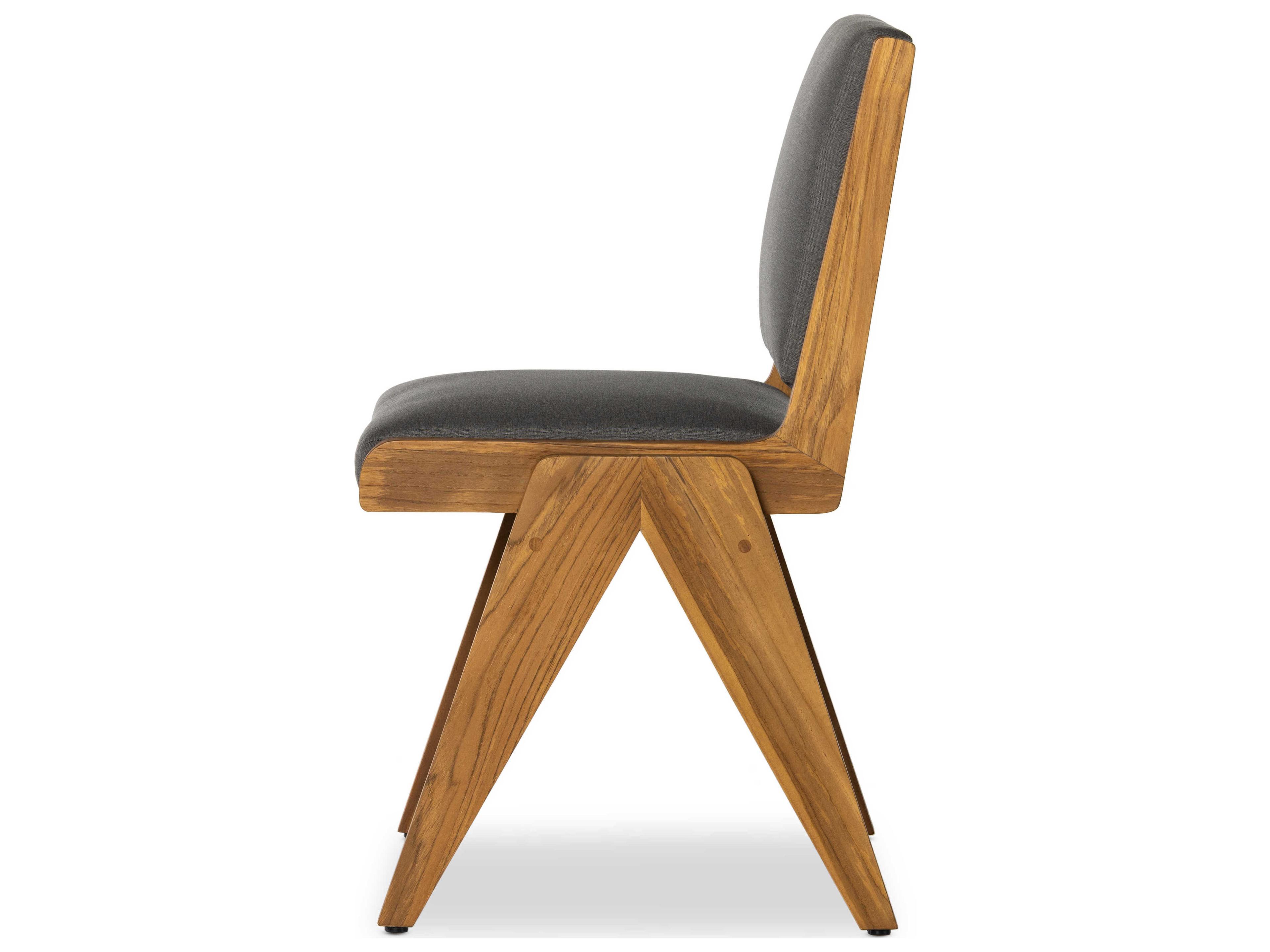 Luxecor Globetrotter Outdoor Charcoal / Natural Teak Side Dining Chair