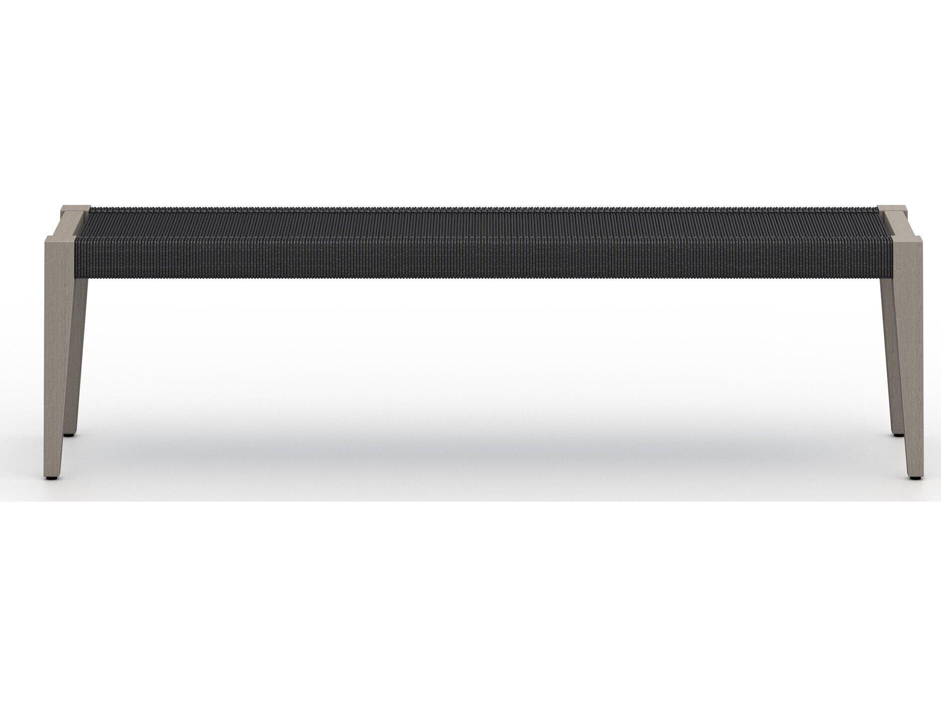 Four Hands Outdoor Solano Dark Grey Rope Bench