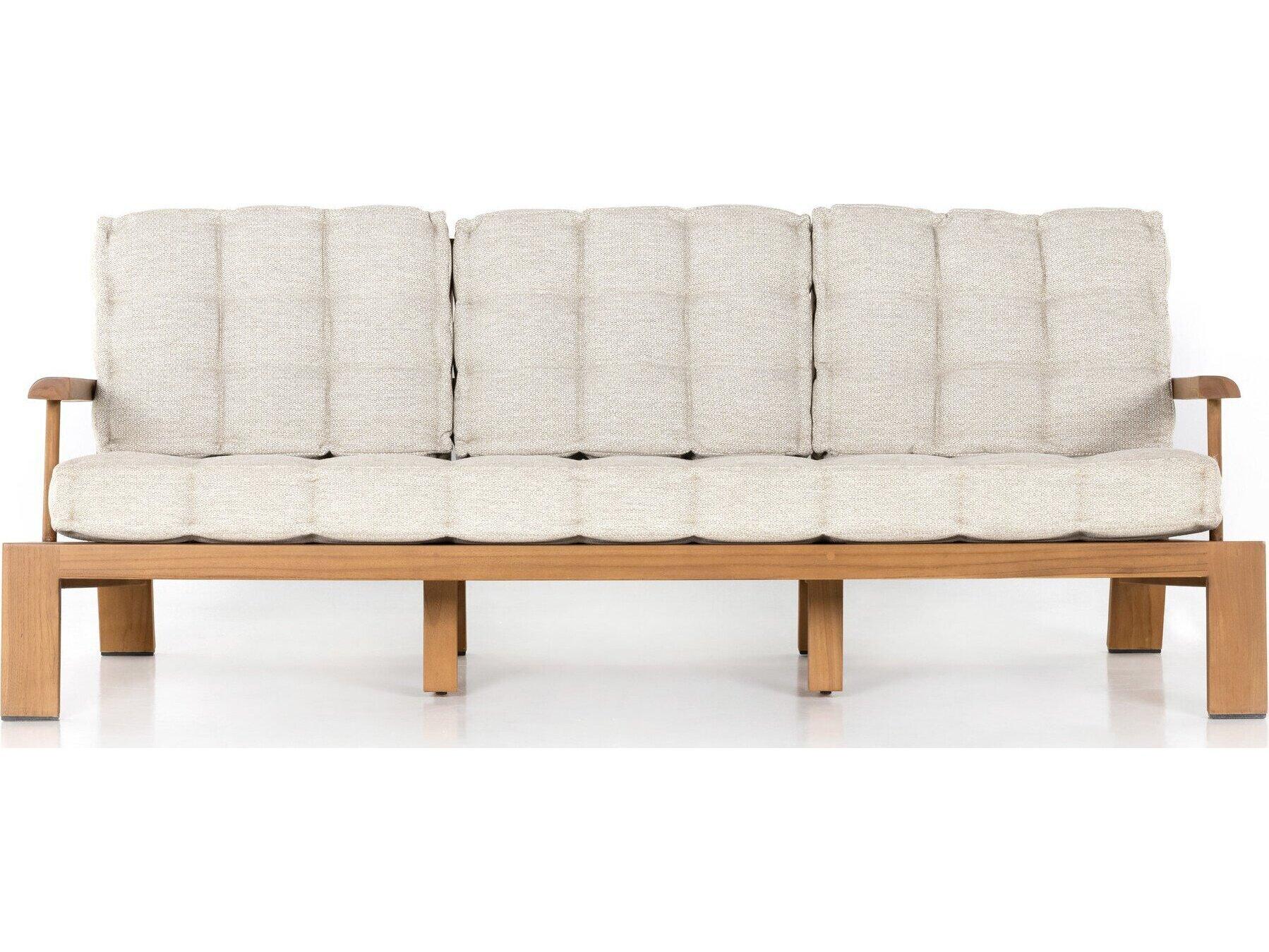 Four Hands Outdoor Solano Faye Sand / Natural Teak Cushion Sofa