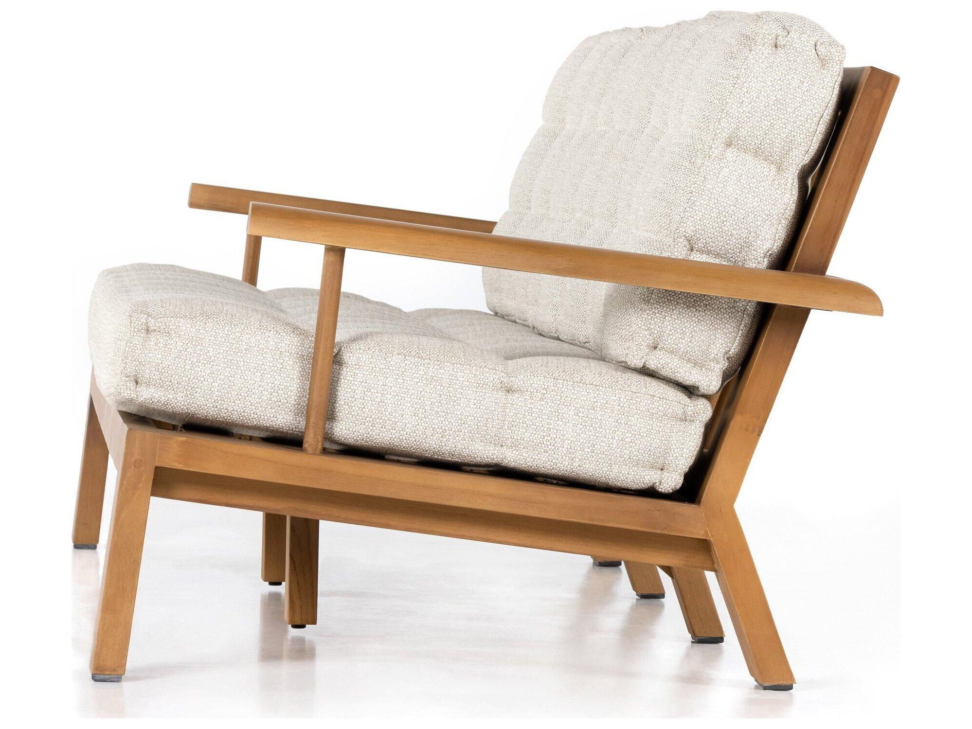 Four Hands Outdoor Solano Faye Sand / Natural Teak Cushion Sofa