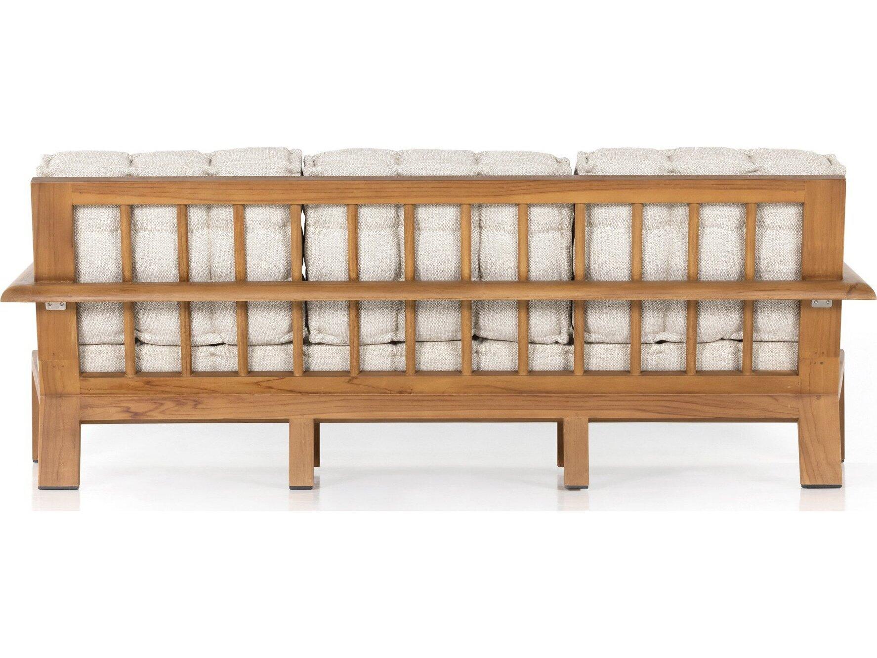 Four Hands Outdoor Solano Faye Sand / Natural Teak Cushion Sofa