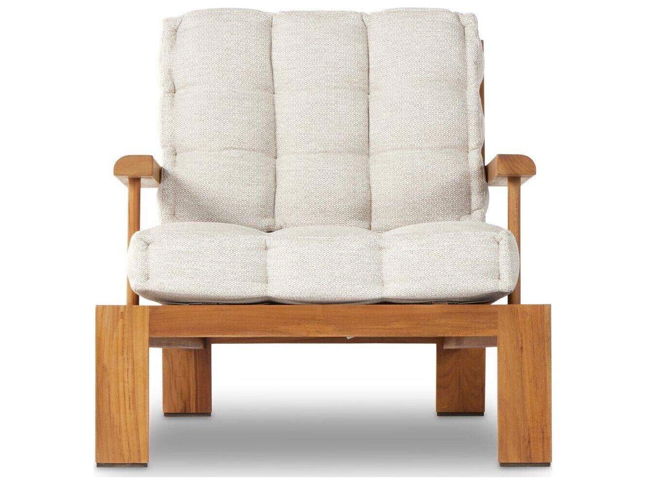 Four Hands Outdoor Solano Faye Sand / Natural Teak Cushion Lounge Chair