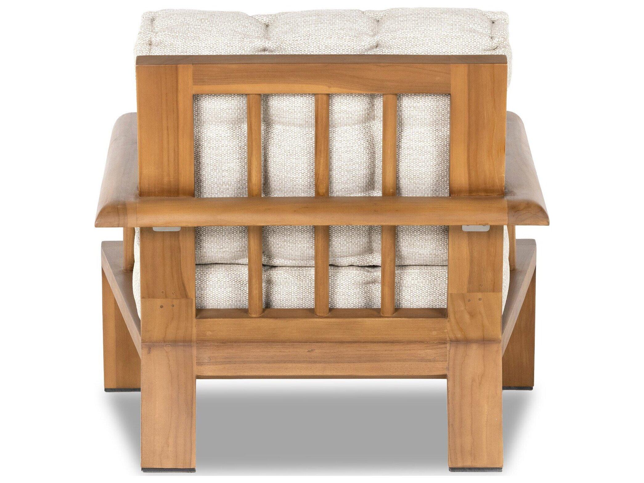 Four Hands Outdoor Solano Faye Sand / Natural Teak Cushion Lounge Chair