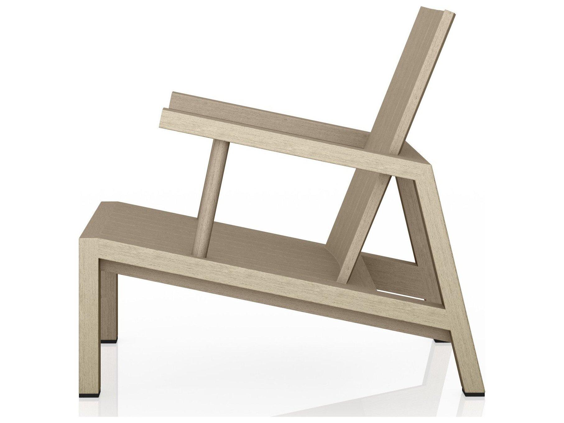 Four Hands Outdoor Solano Washed Brown Teak Lounge Chair