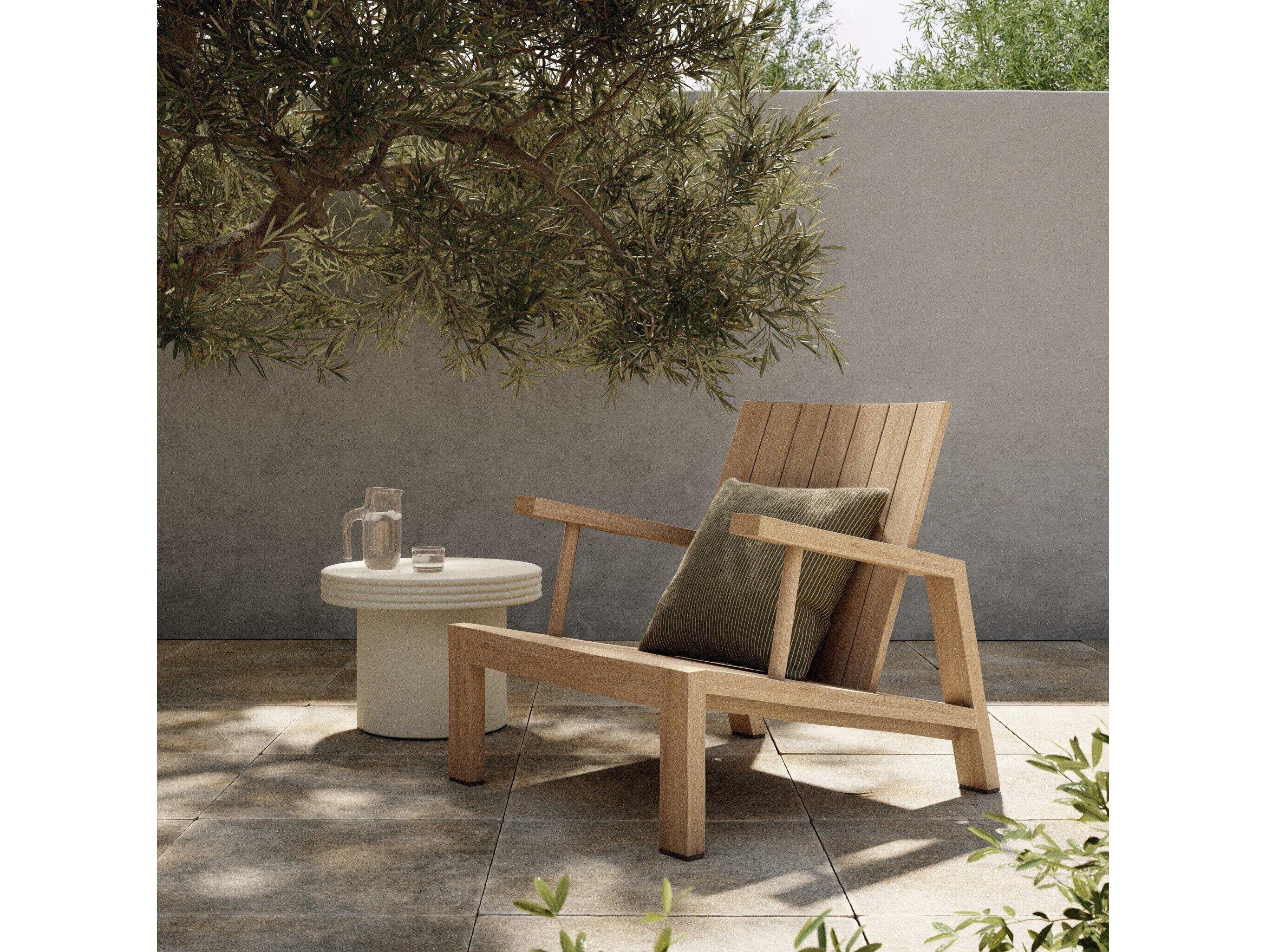 Four Hands Outdoor Solano Washed Brown Teak Lounge Chair