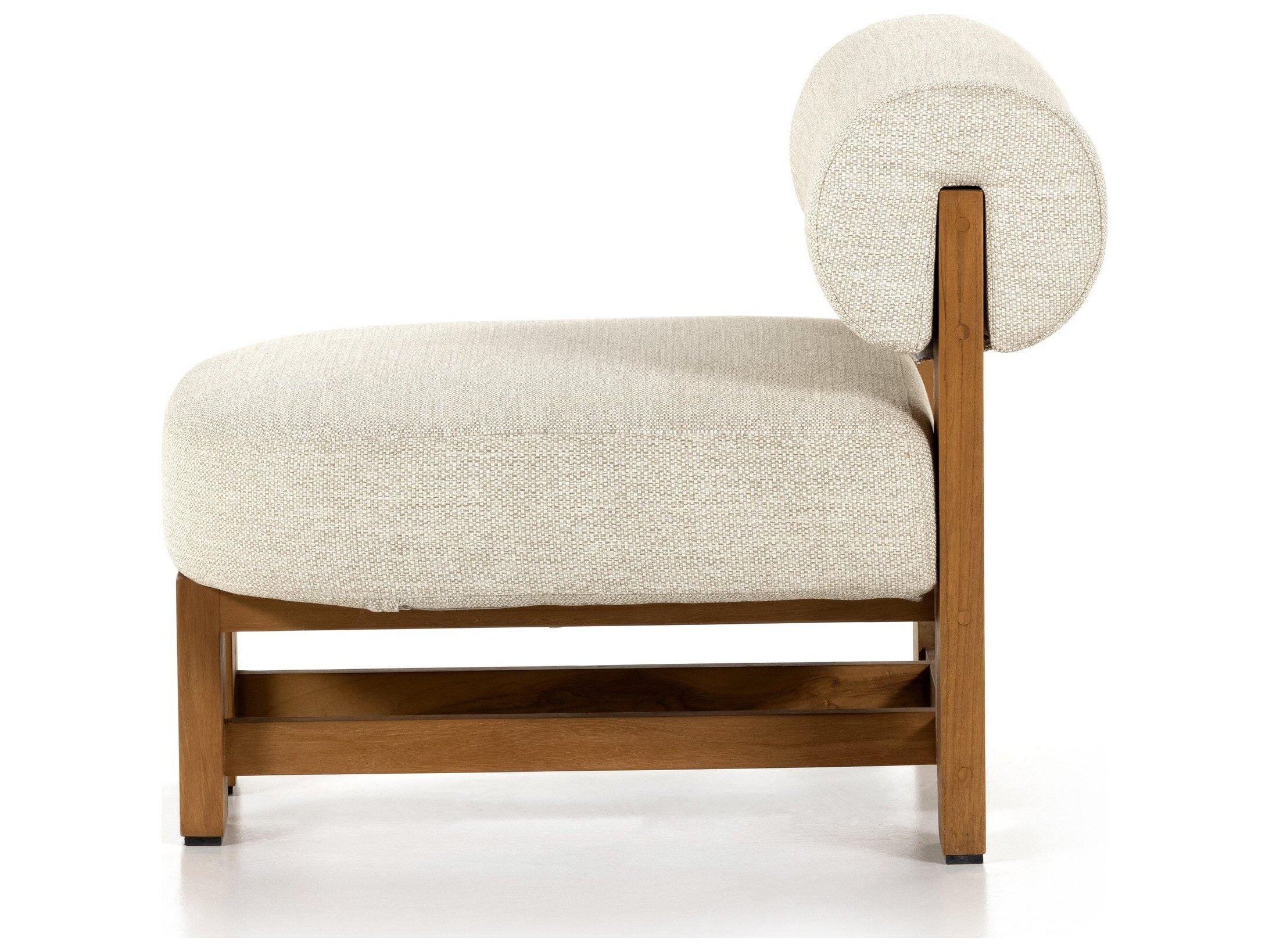 Four Hands Outdoor Solano Faye Sand / Natural Teak Cushion Lounge Chair