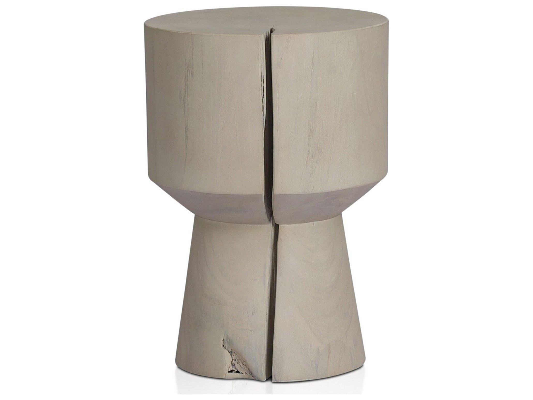 Four Hands Outdoor Grass Roots Teak Round End Table