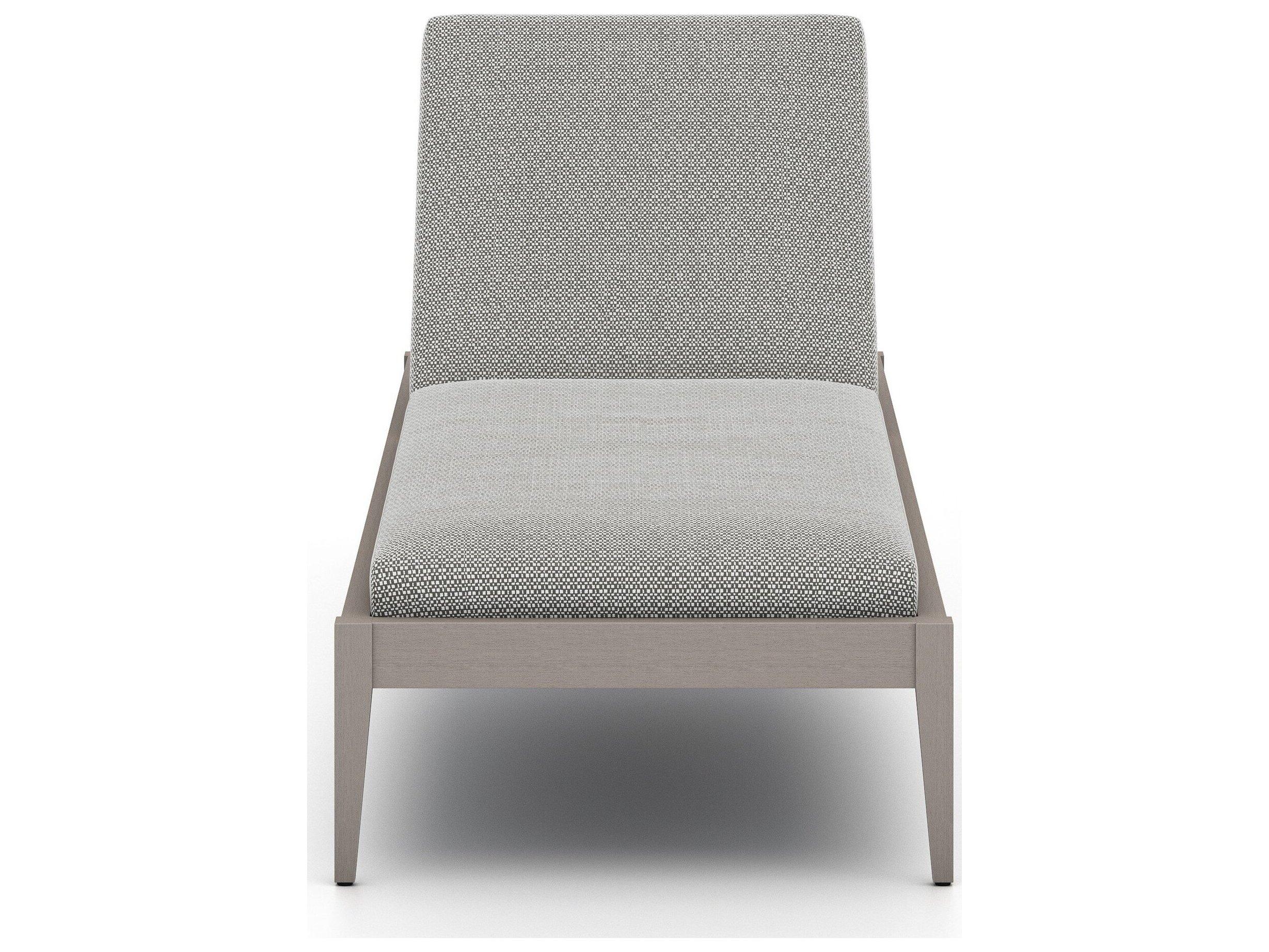 Luxecor Globetrotter Outdoor Weathered Grey Teak / Dark Rope Chaise Lounge with Faye Ash Cushion