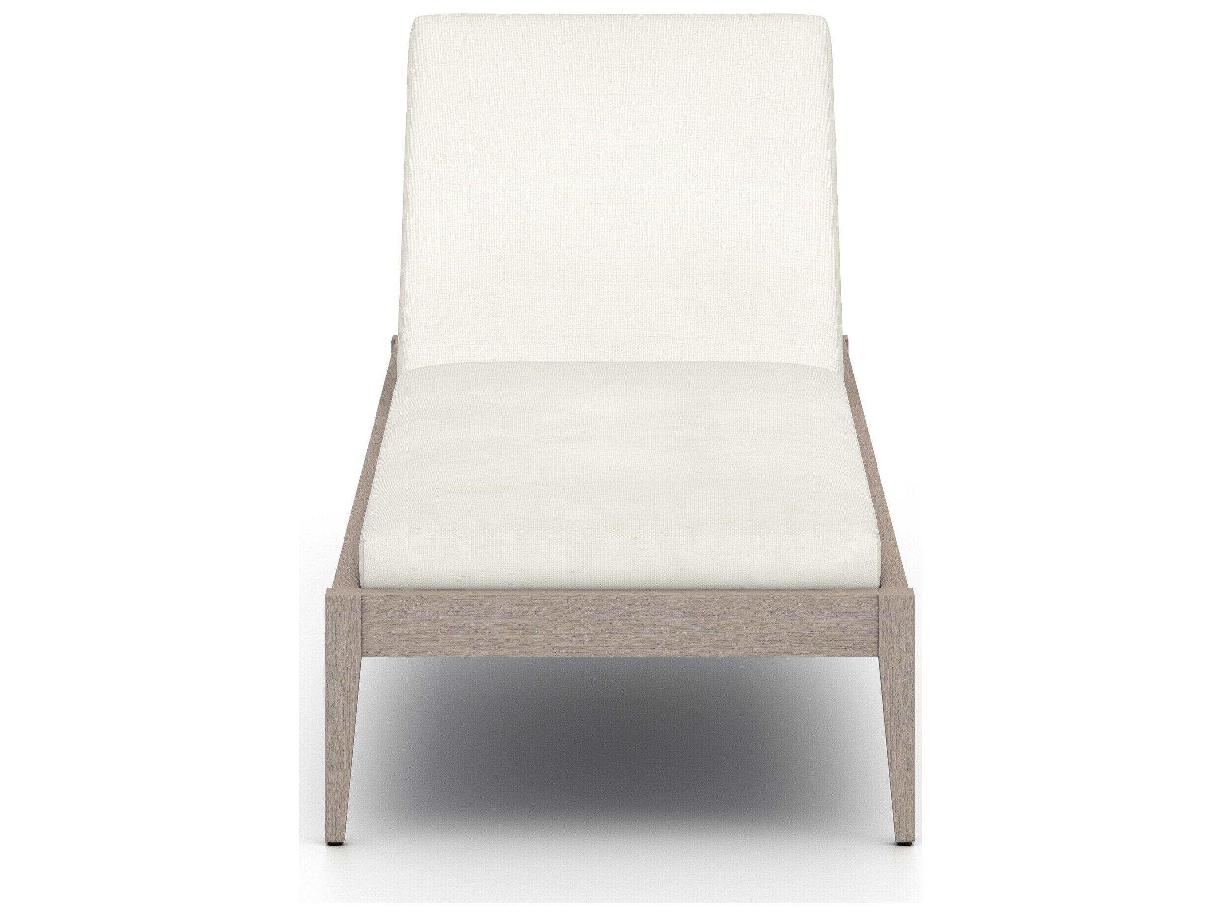 Luxecor Globetrotter Outdoor Weathered Grey Teak / Dark Rope Chaise Lounge with Natural Ivory Cushion