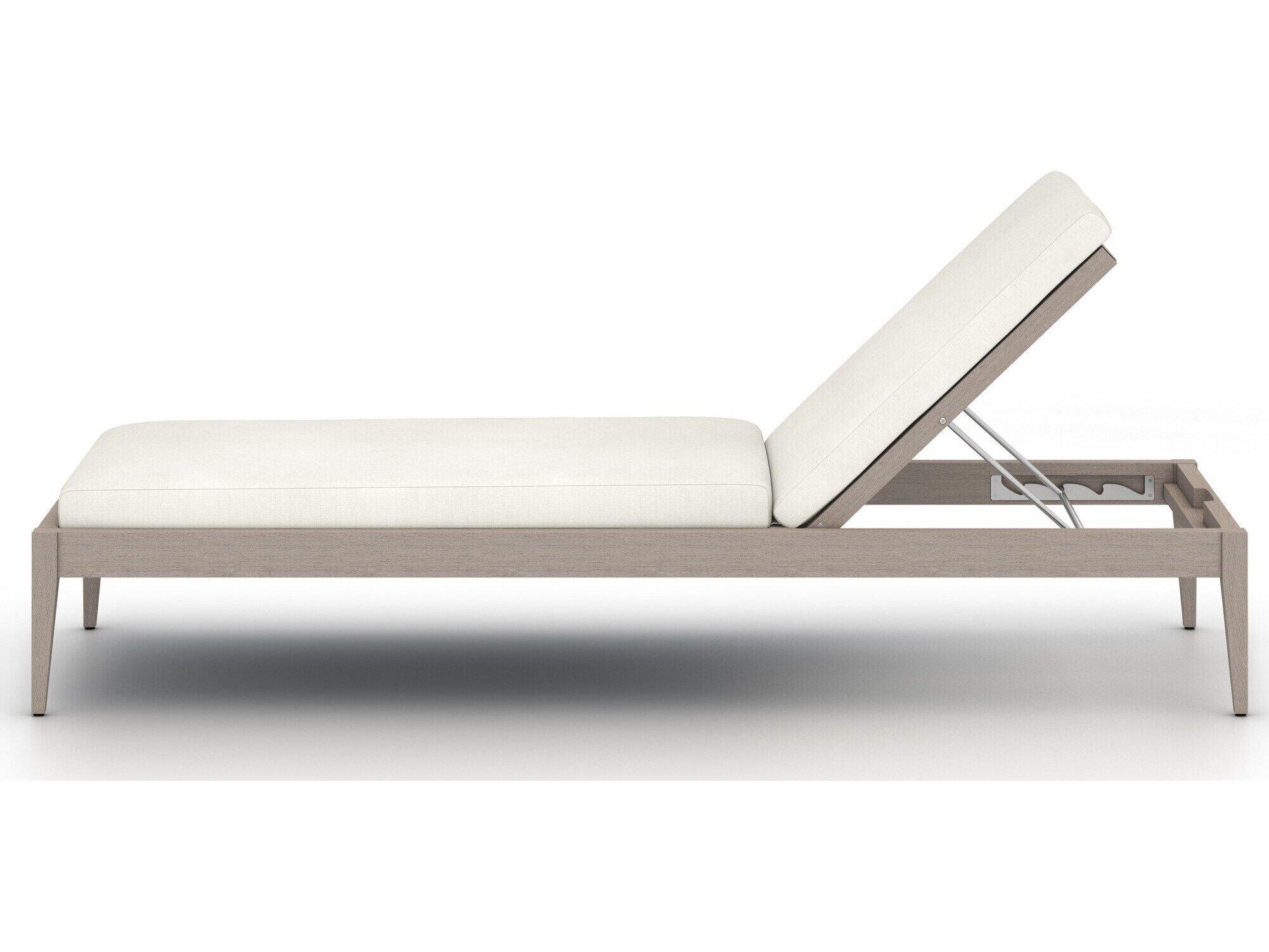 Luxecor Globetrotter Outdoor Weathered Grey Teak / Dark Rope Chaise Lounge with Natural Ivory Cushion