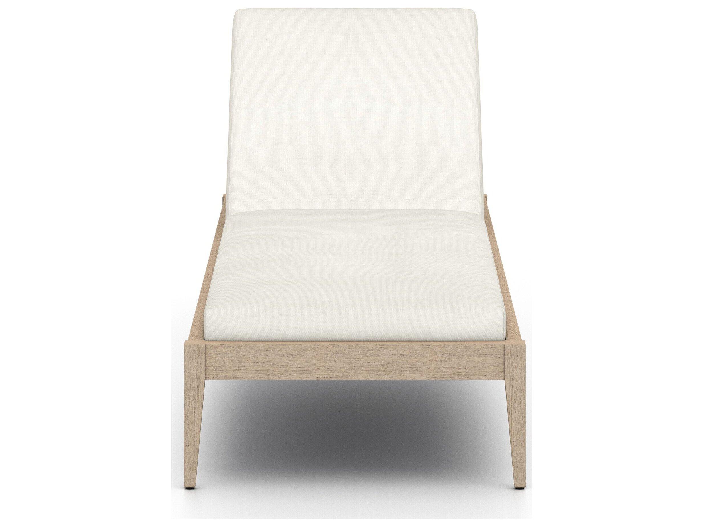 Luxecor Globetrotter Outdoor Washed Brown Teak / Grey Rope Chaise Lounge with Natural Ivory Cushion