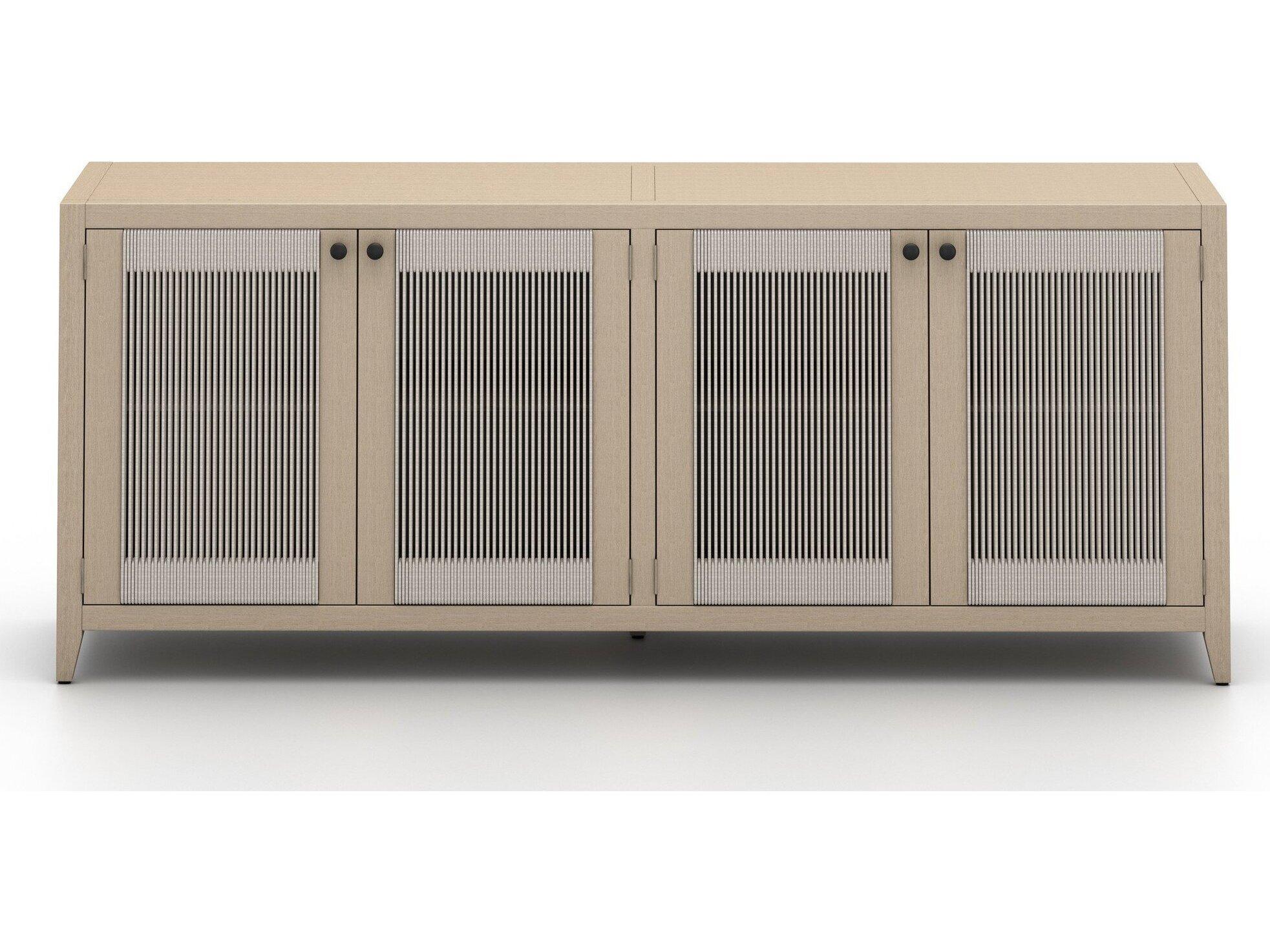 Four Hands Outdoor Solano Washed Brown Teak / Grey Rope Sideboard