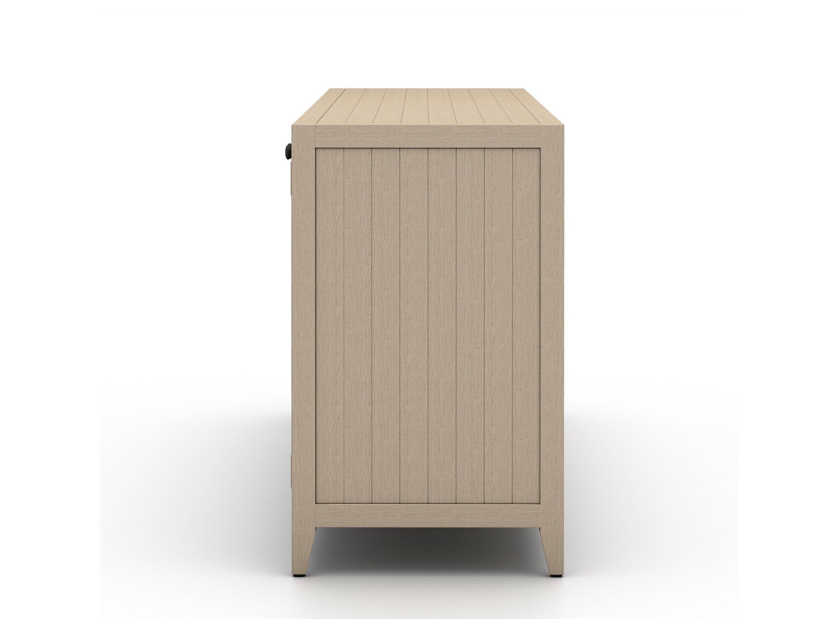 Four Hands Outdoor Solano Washed Brown Teak / Grey Rope Sideboard