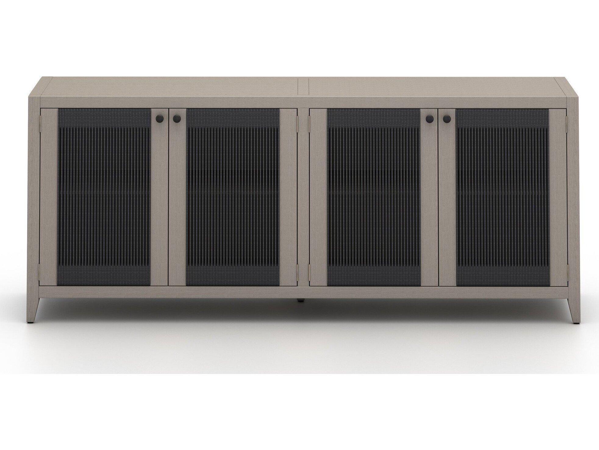 Four Hands Outdoor Solano Weathered Grey Teak / Dark Grey Rope Sideboard