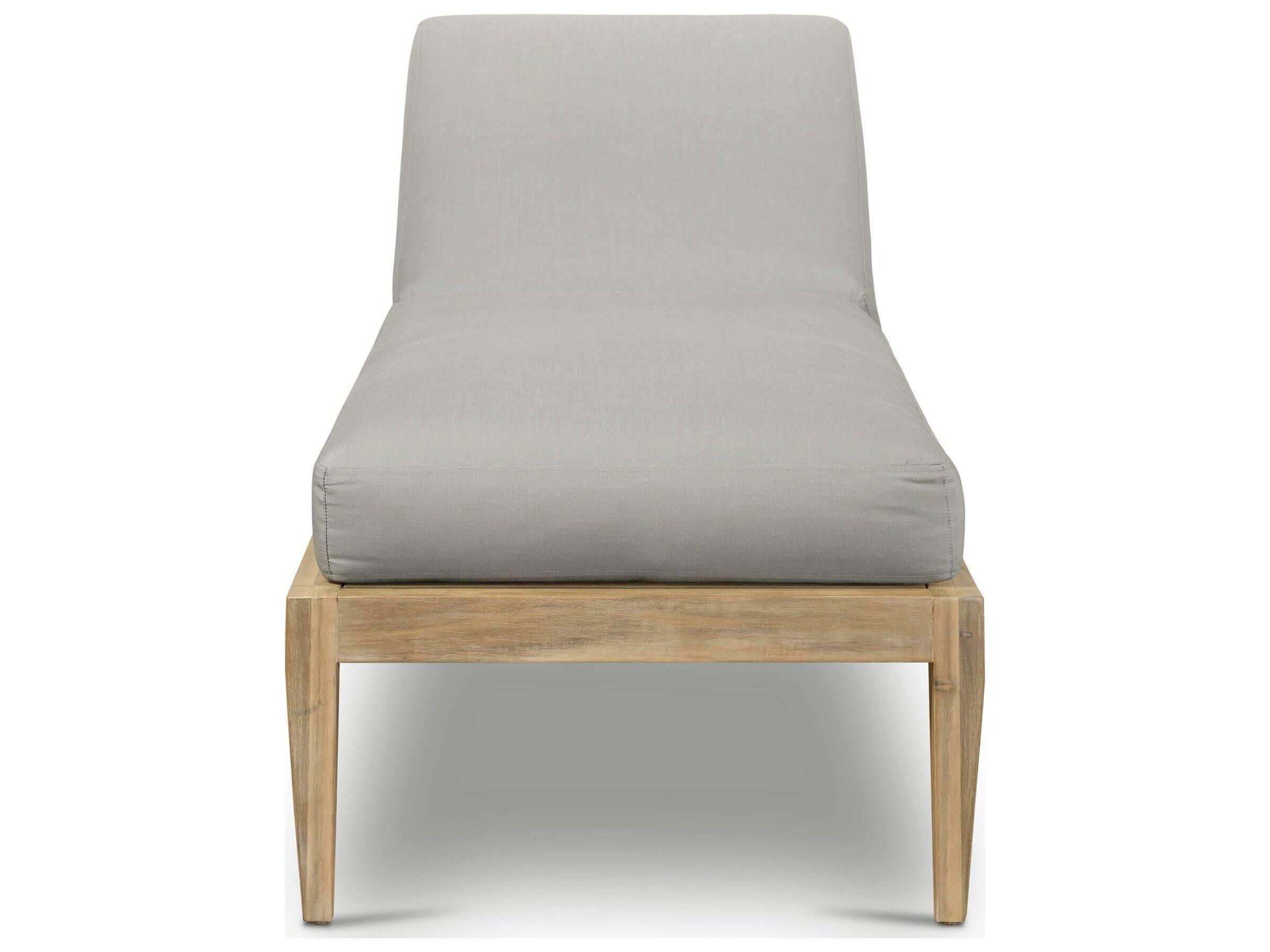 Four Hands Outdoor Belfast Royal Taupe / Natural Acacia Chaise Lounge