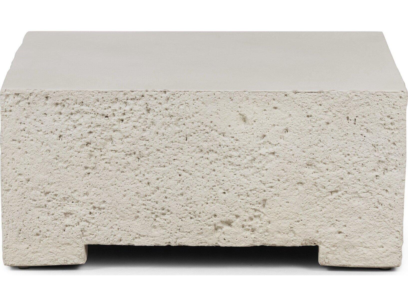 Four Hands Outdoor Constantine Blanc White / Matte White Concrete Square Coffee Table