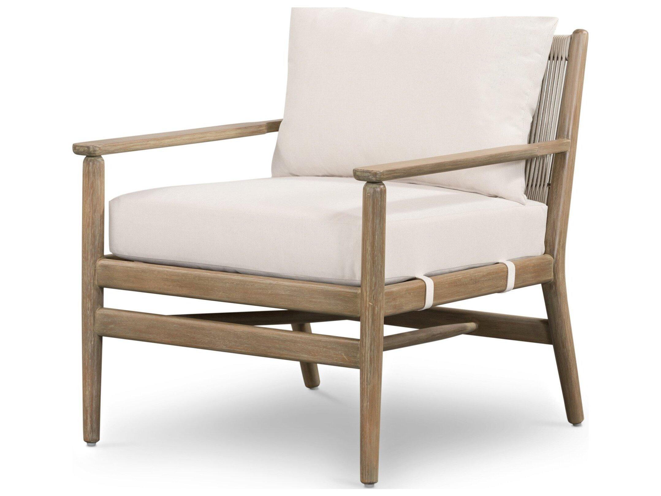 Four Hands Outdoor Halsted Natural Rope / Lakin Oat Eucalyptus Lounge Chair