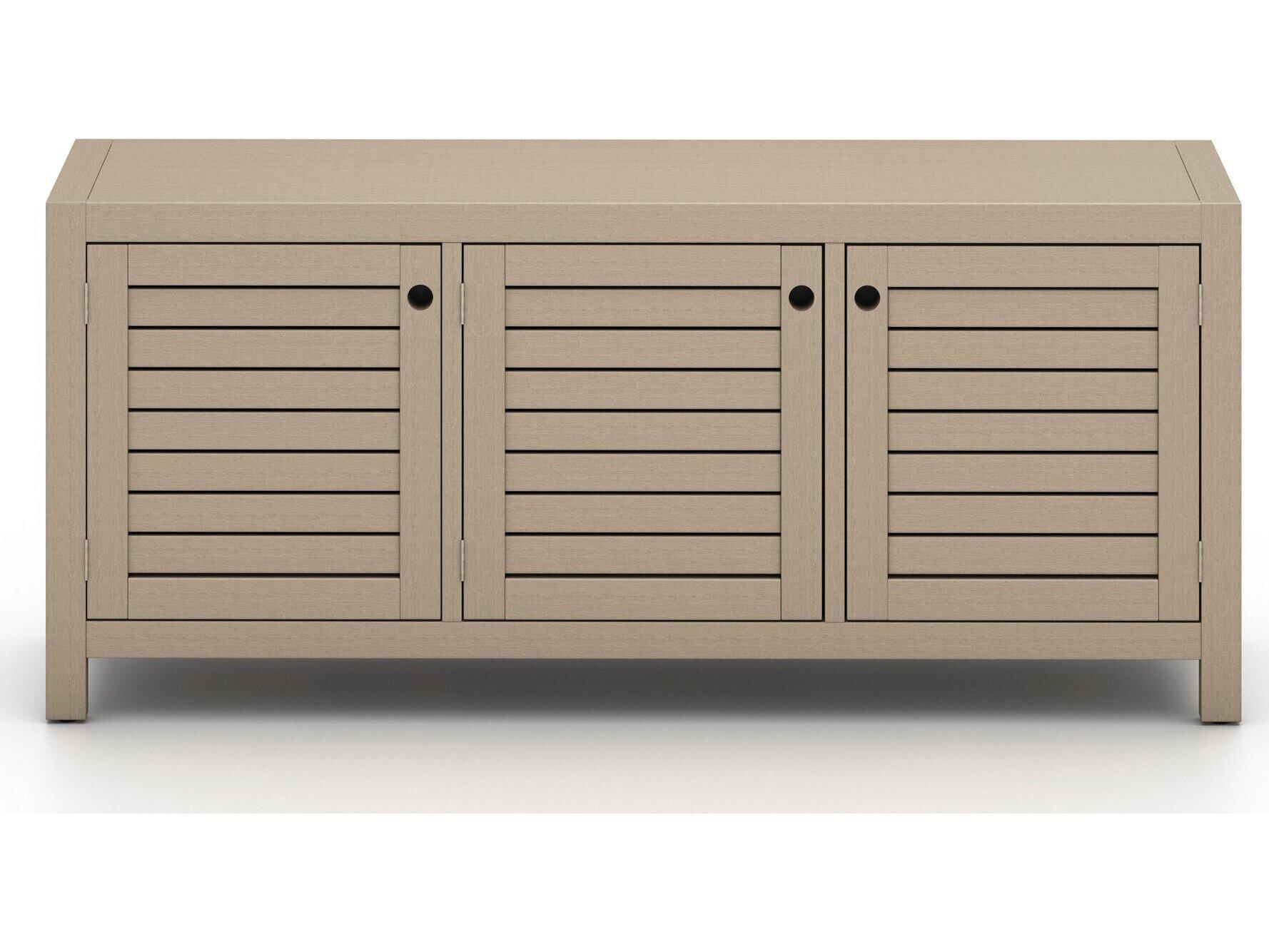 Four Hands Outdoor Solano Washed Brown Teak Rectangular Sideboard