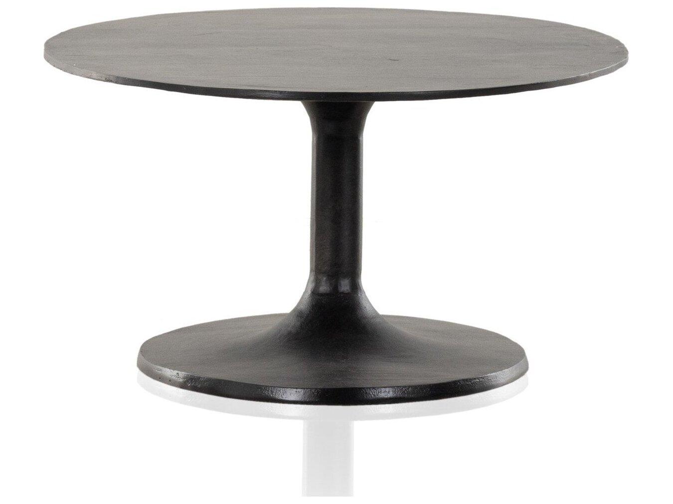 Four Hands Outdoor Marlow Raw Black Aluminum Oval Coffee Table