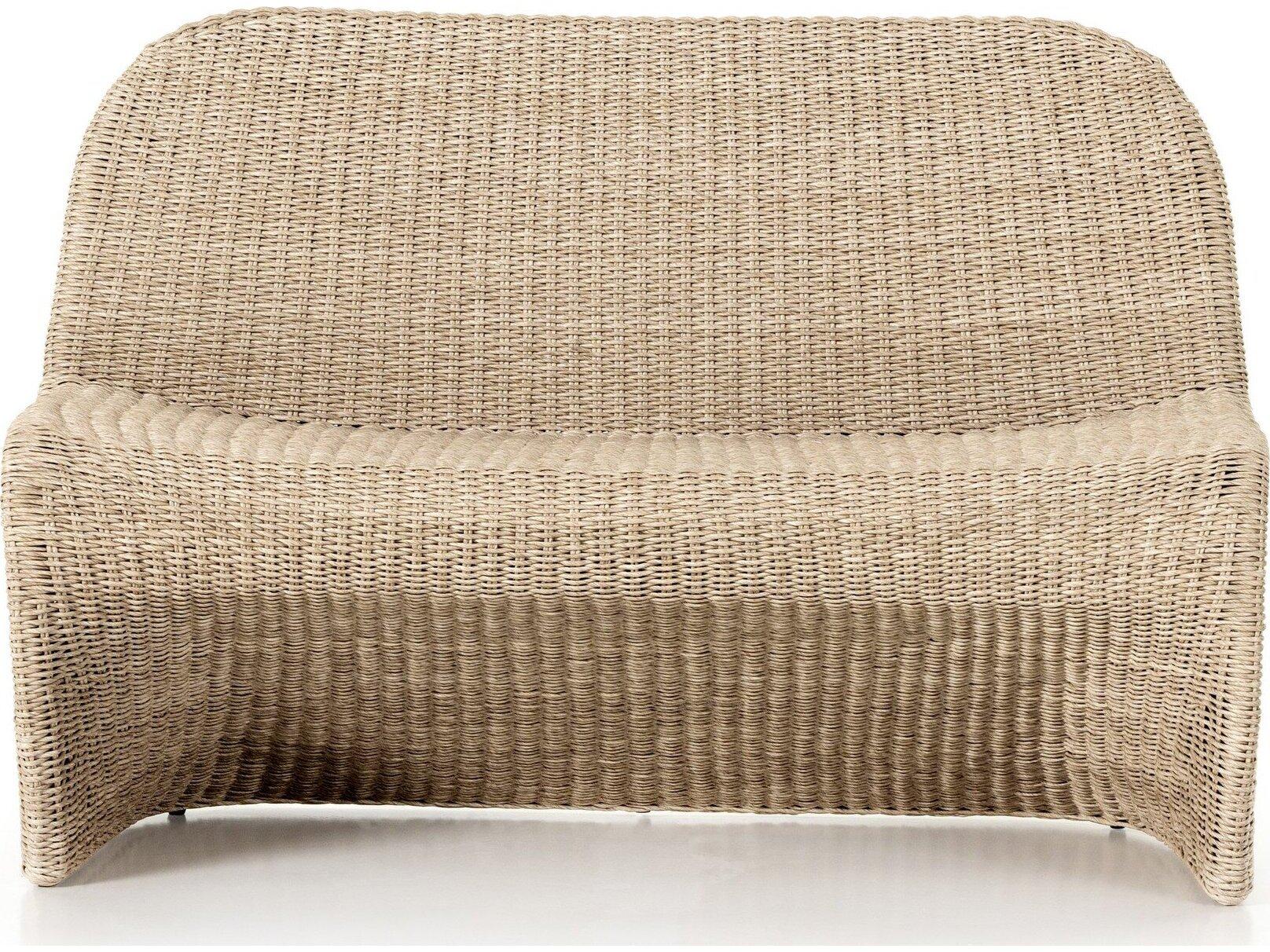 Four Hands Outdoor Grass Roots Vintage White Polypropylene Bench