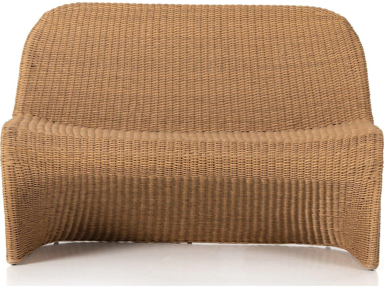 Four Hands Outdoor Grass Roots Vintage Natural Polypropylene Bench